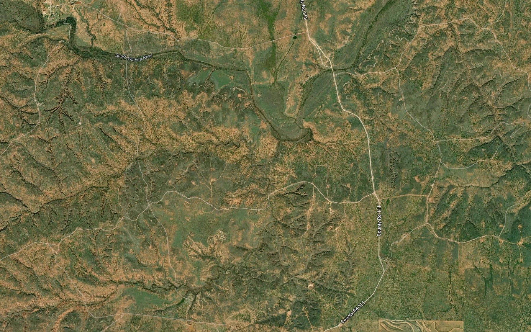 Satellite map of the Brushy Creek