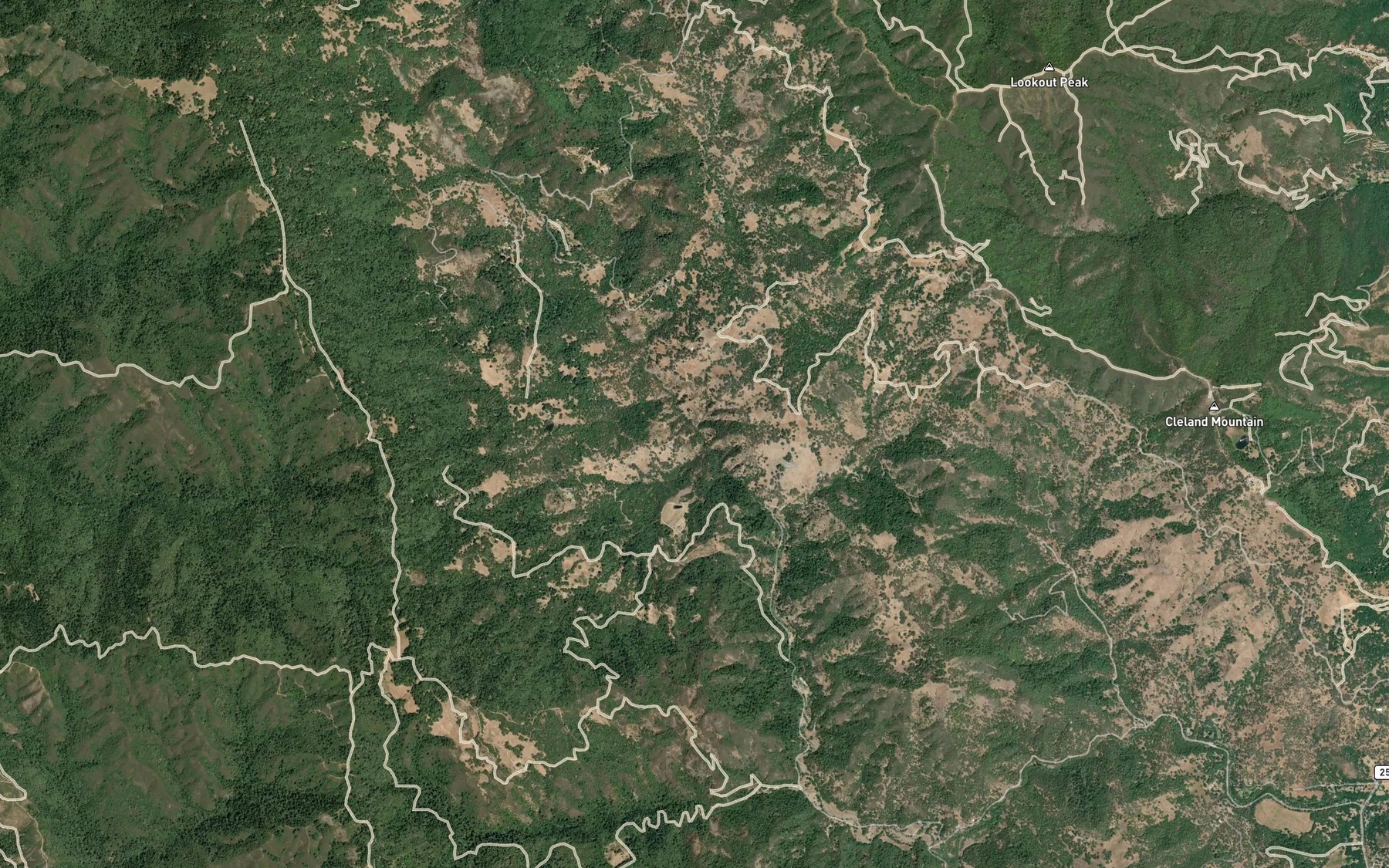 Satellite map of the Skunk Creek