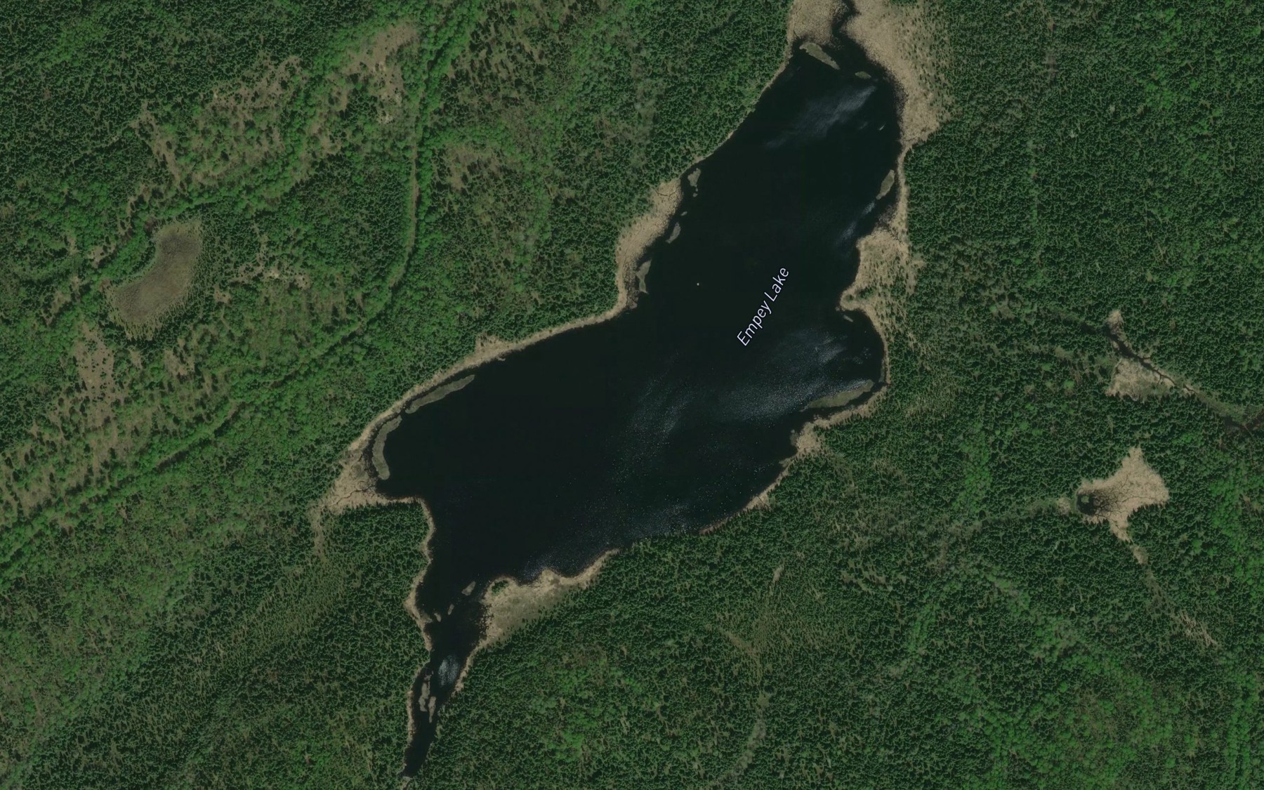 Satellite map of the Empey Lake