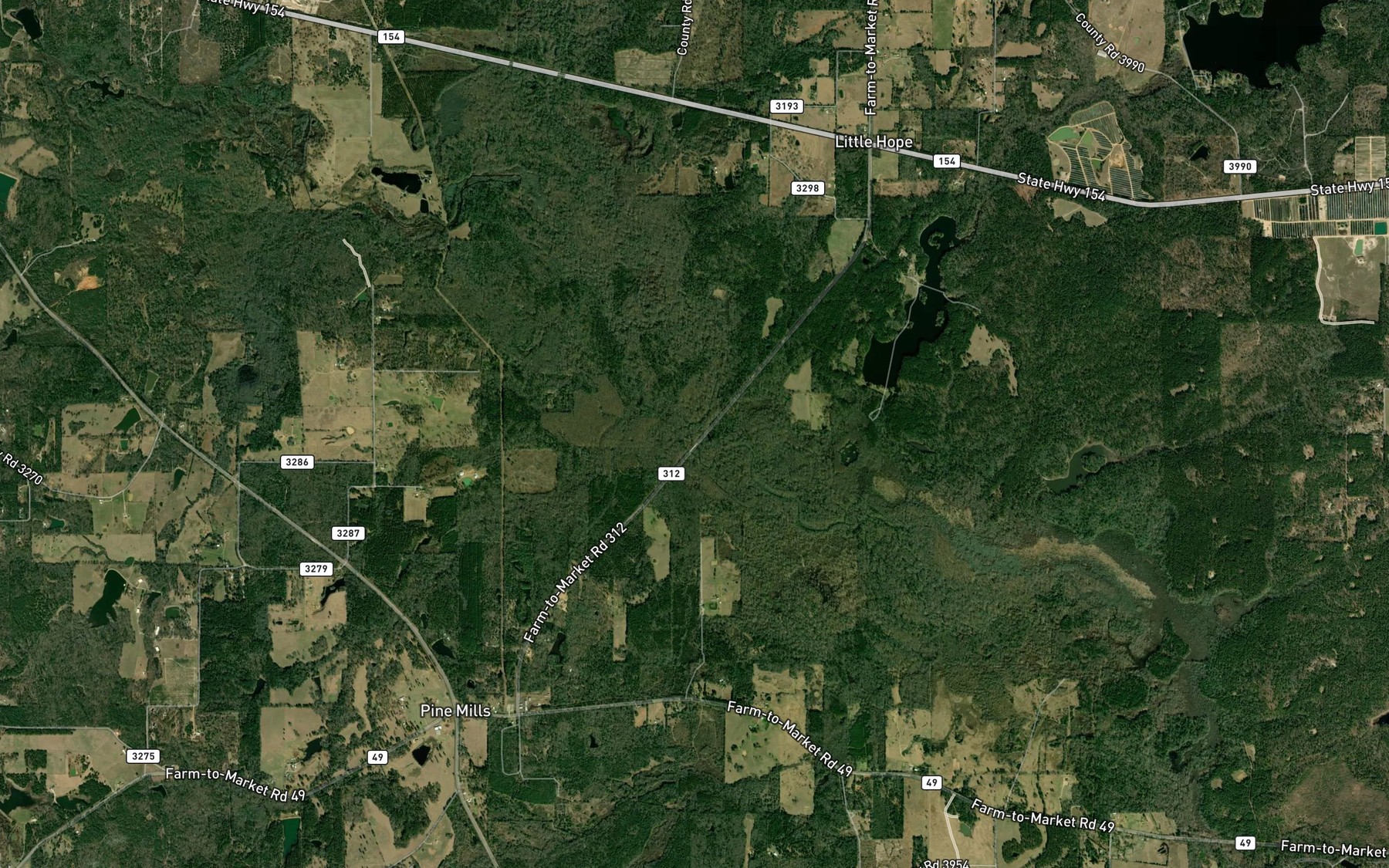 Satellite map of the Mansell Creek