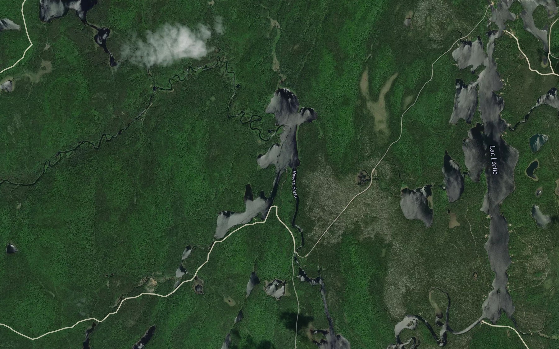 Satellite map of the Lac Sarto