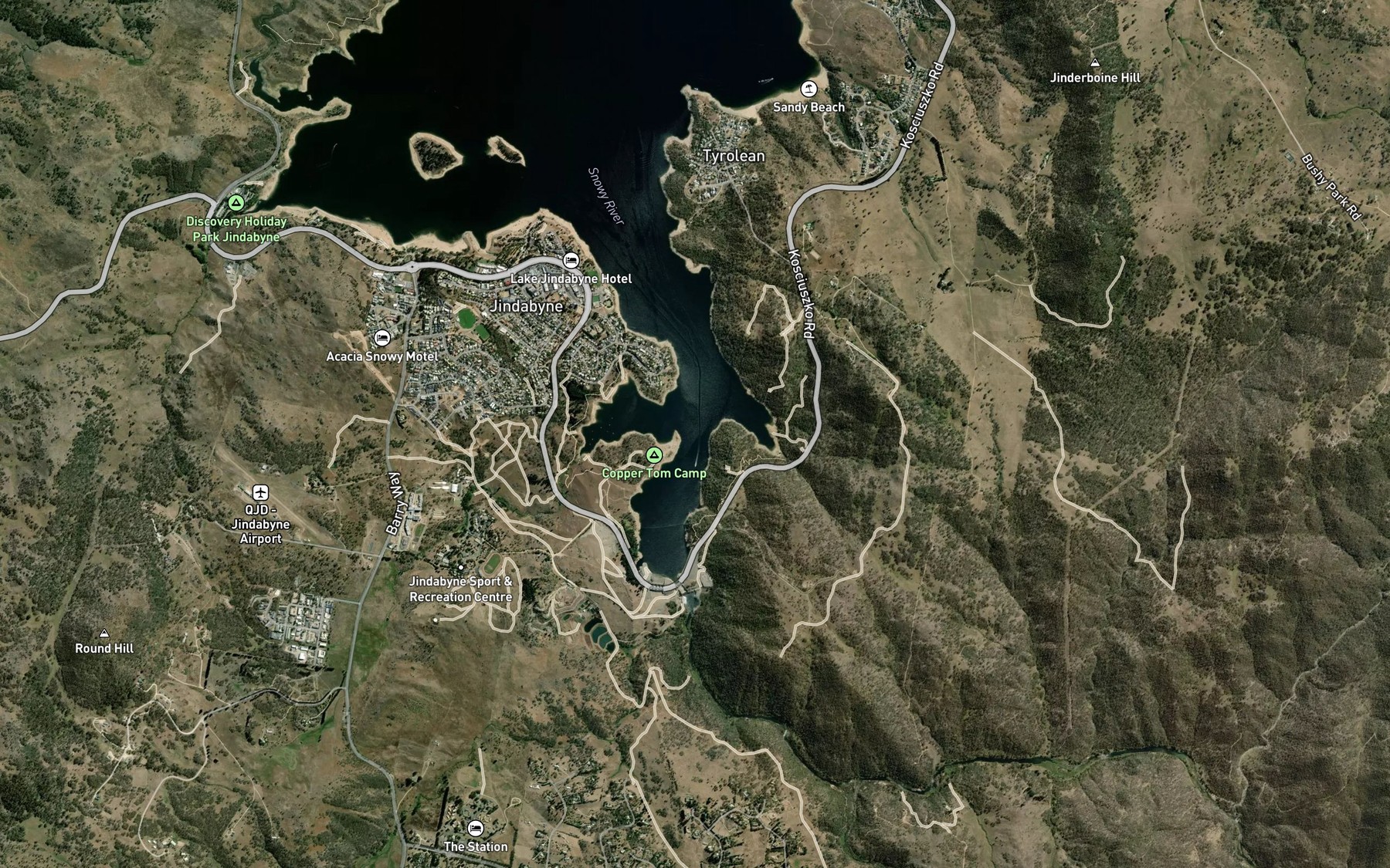 Satellite map of the Copper Tom Reach