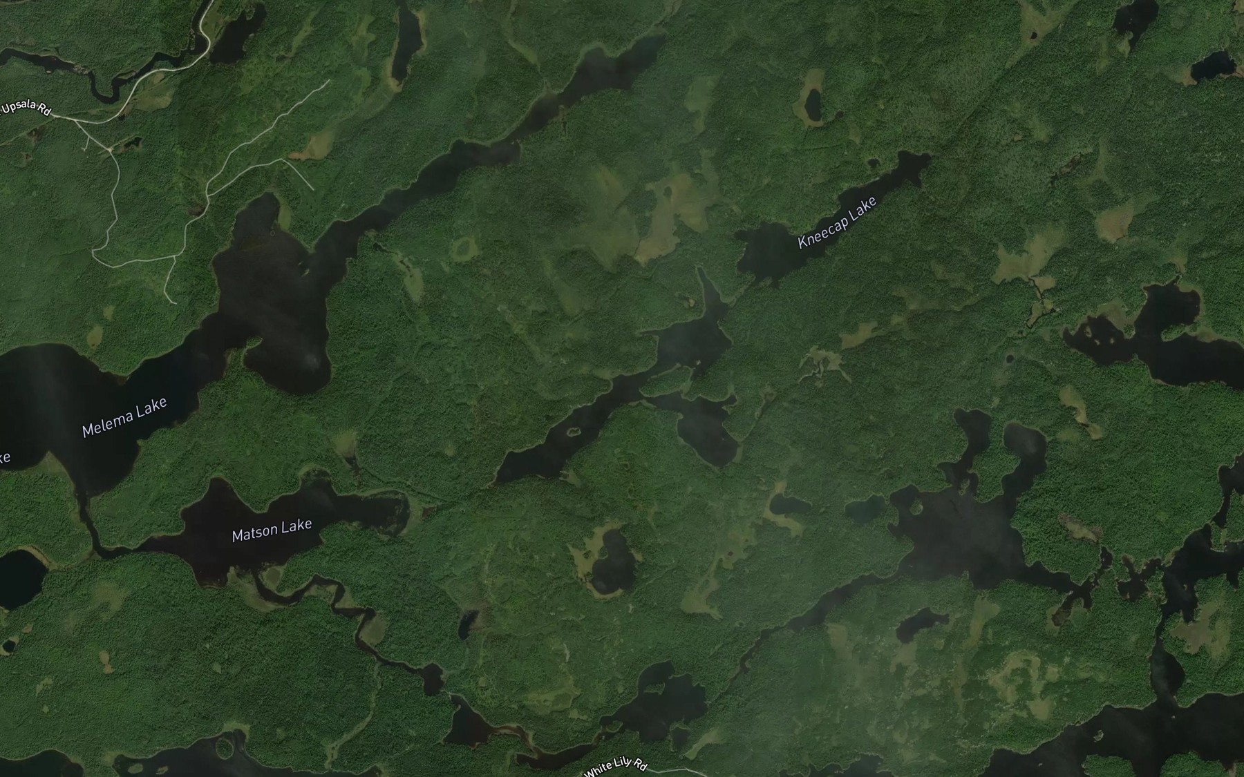Satellite map of the Shinbone Lake