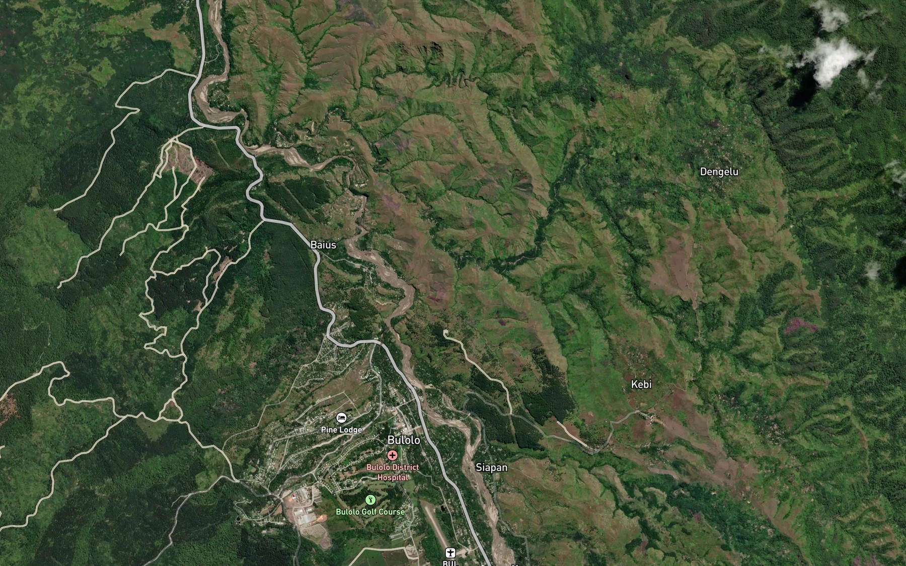 Satellite map of the Rifle Range Creek