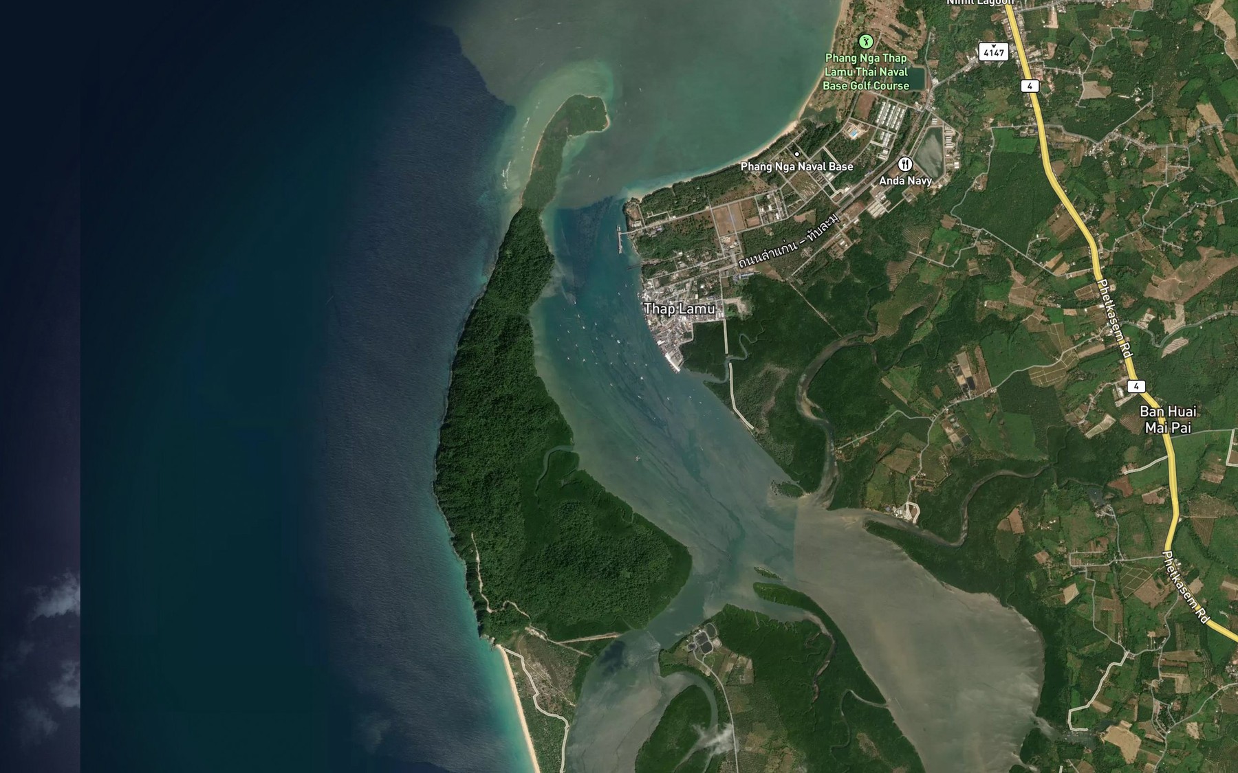 Satellite map of the Khlong Thap Lamu