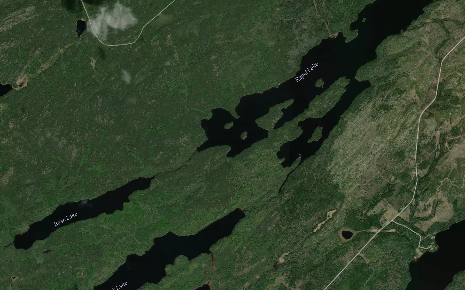 Satellite map of the Bean Creek