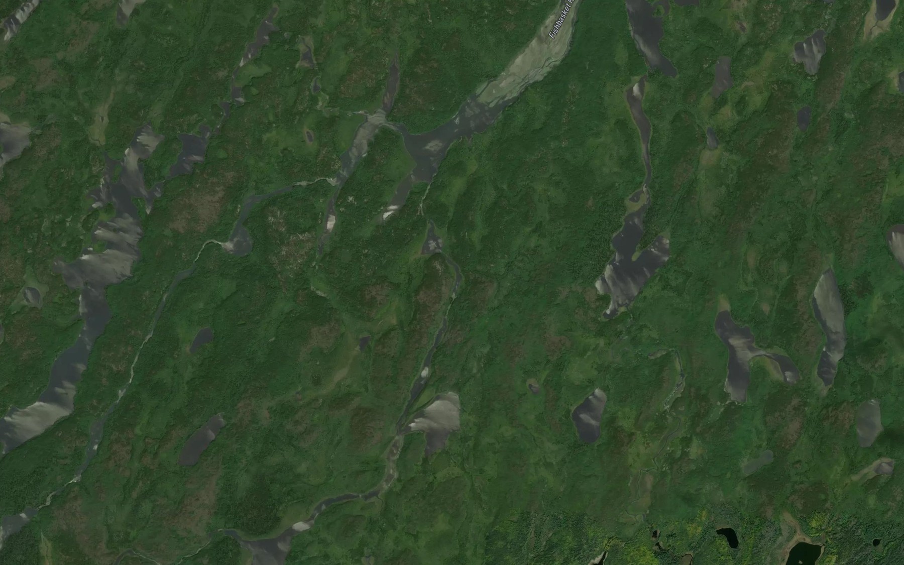 Satellite map of the Fishbasket River