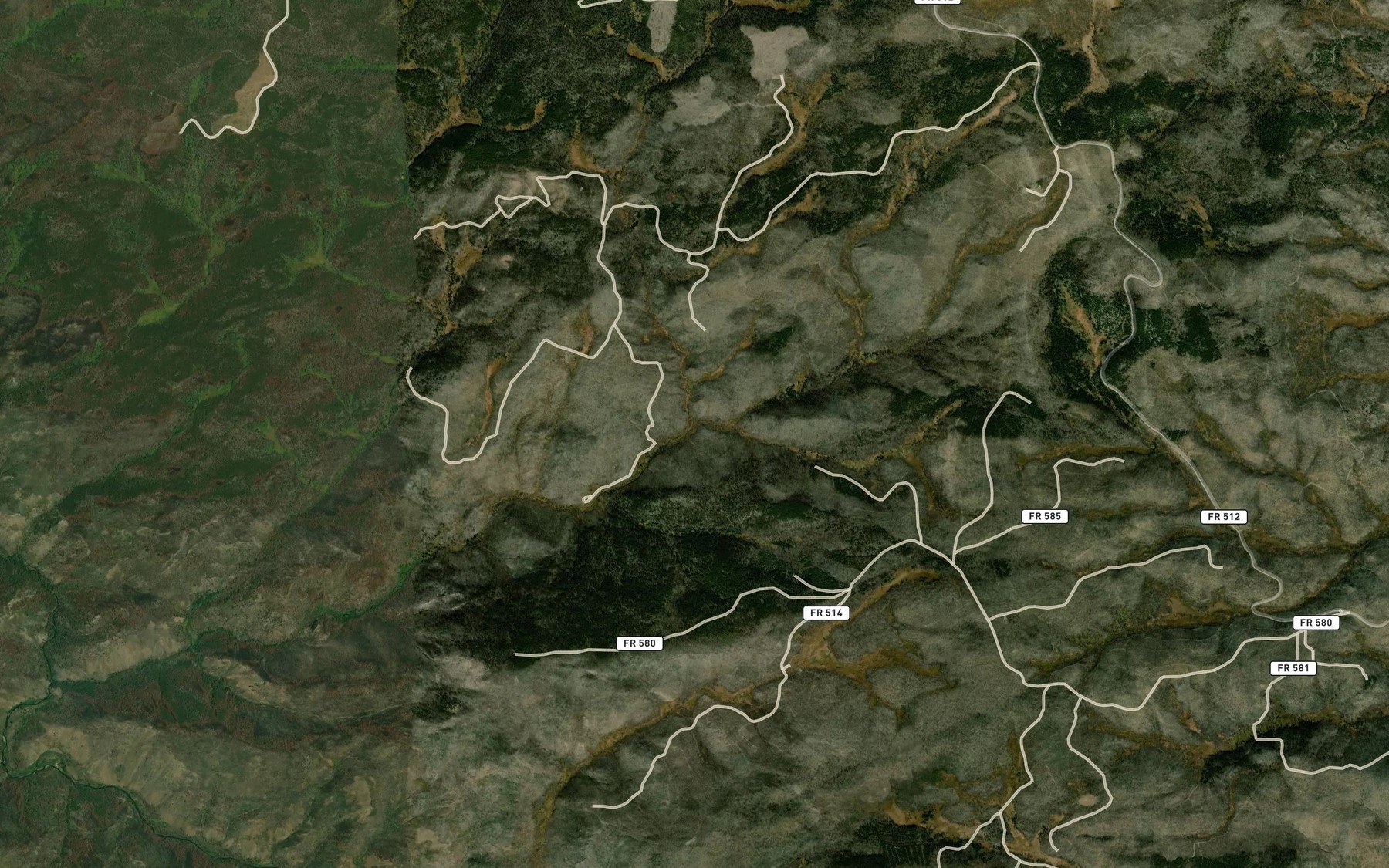 Satellite map of the East Fork Devils Gate Creek
