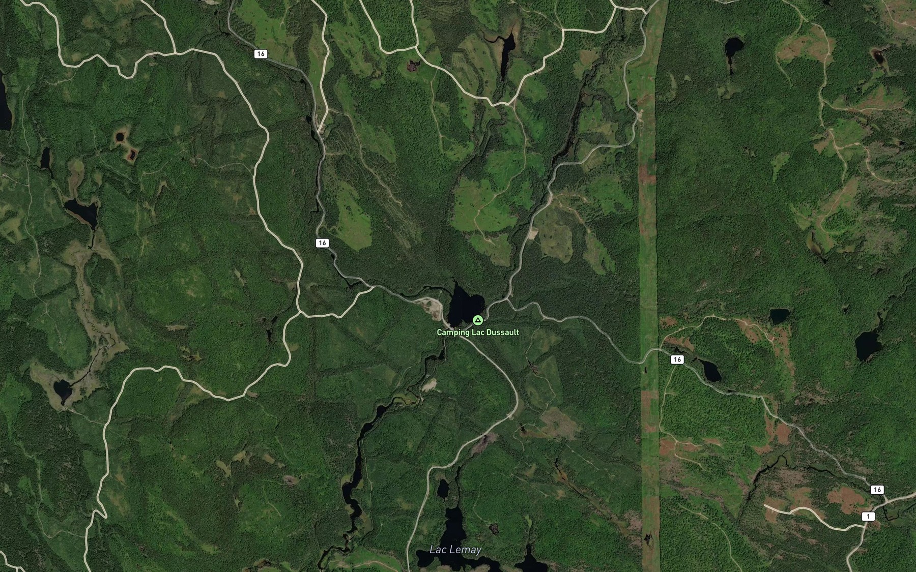 Satellite map of the Ruisseau Lanctot