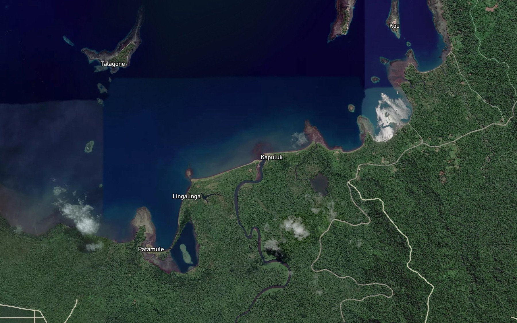 Satellite map of the Kapuluk River