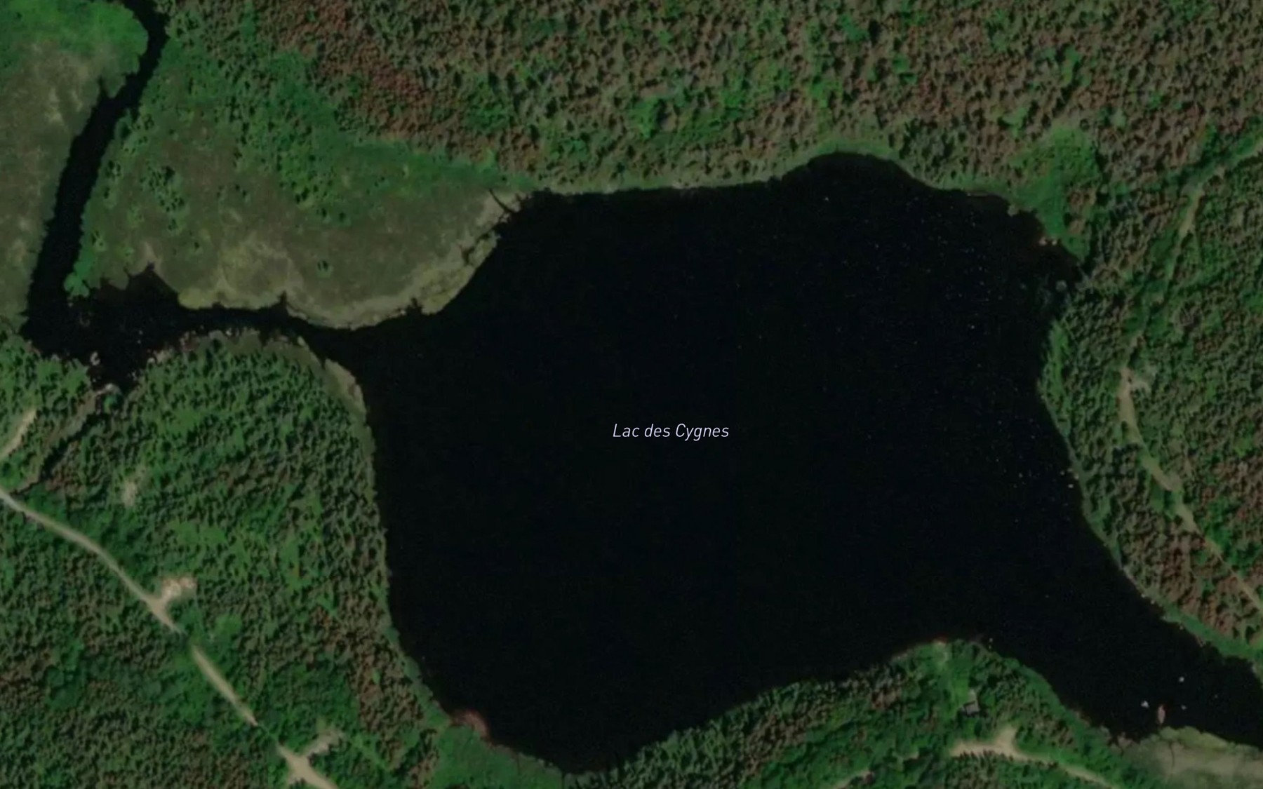 Satellite map of the Lac des Cygnes