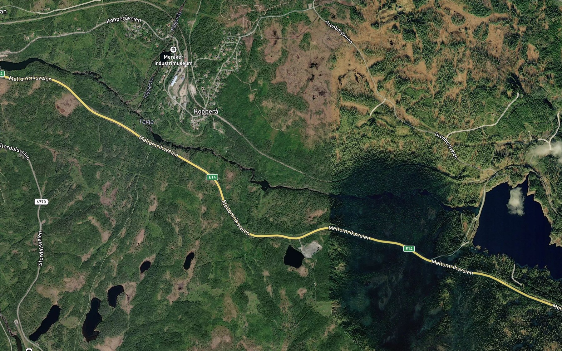 Satellite map of the Bjorholsbekken