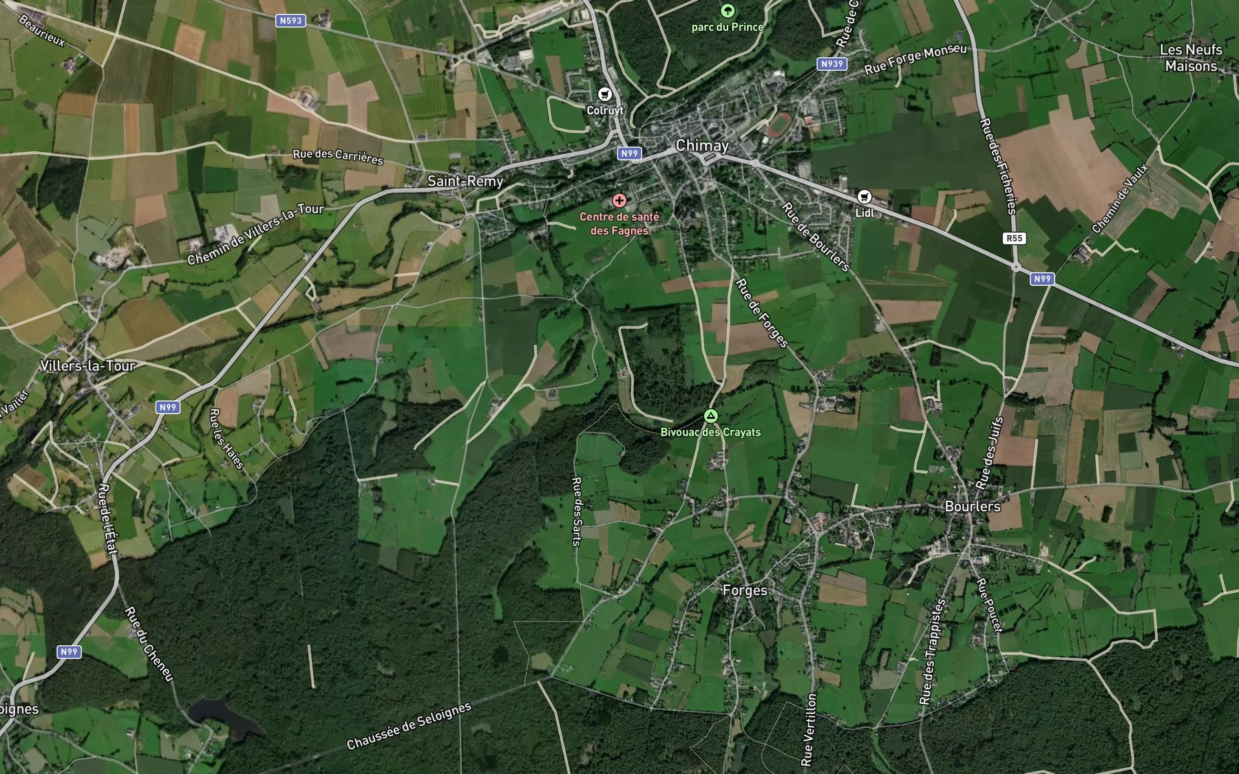 Satellite map of the Bardompre