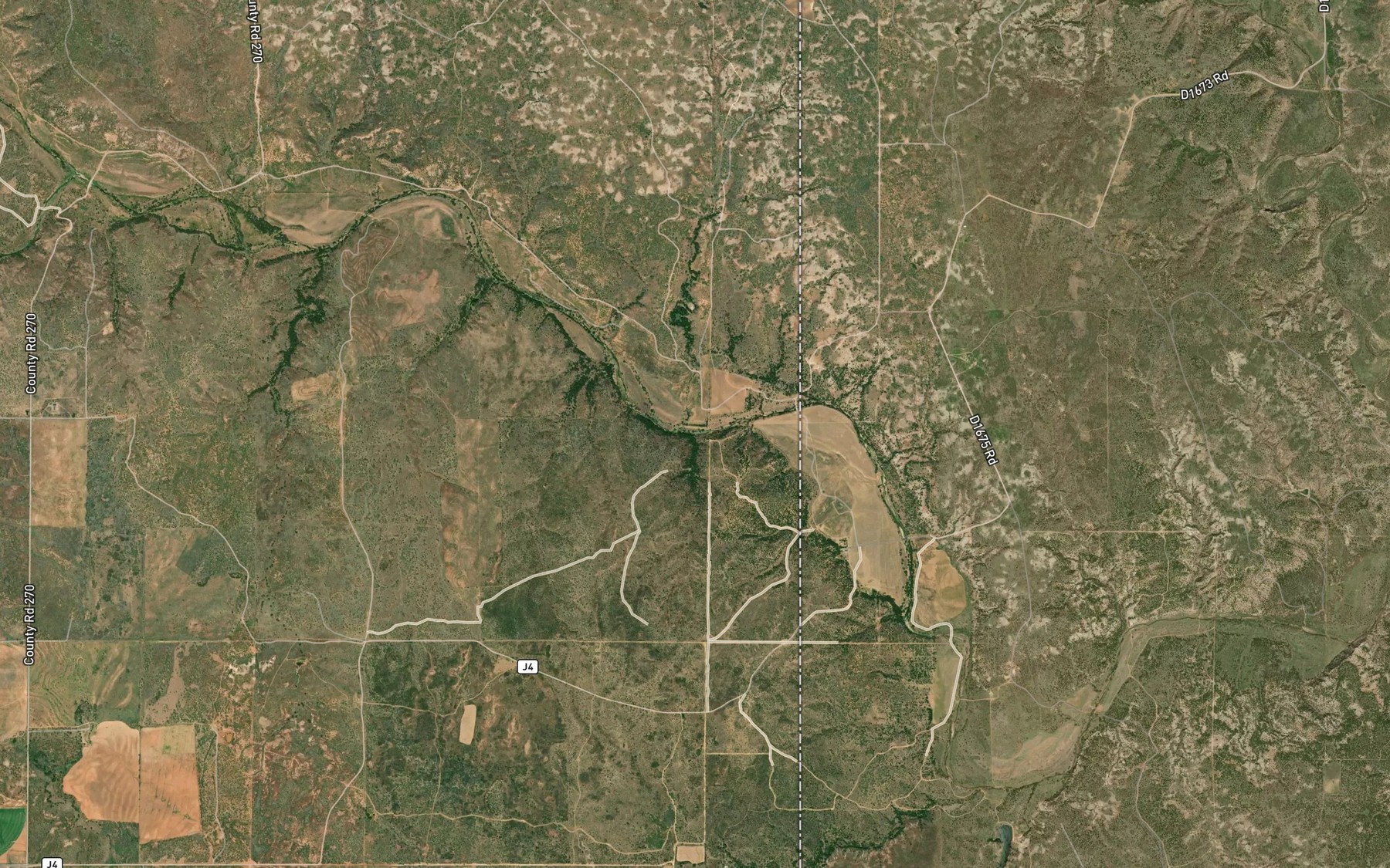 Satellite map of the Wagon Creek