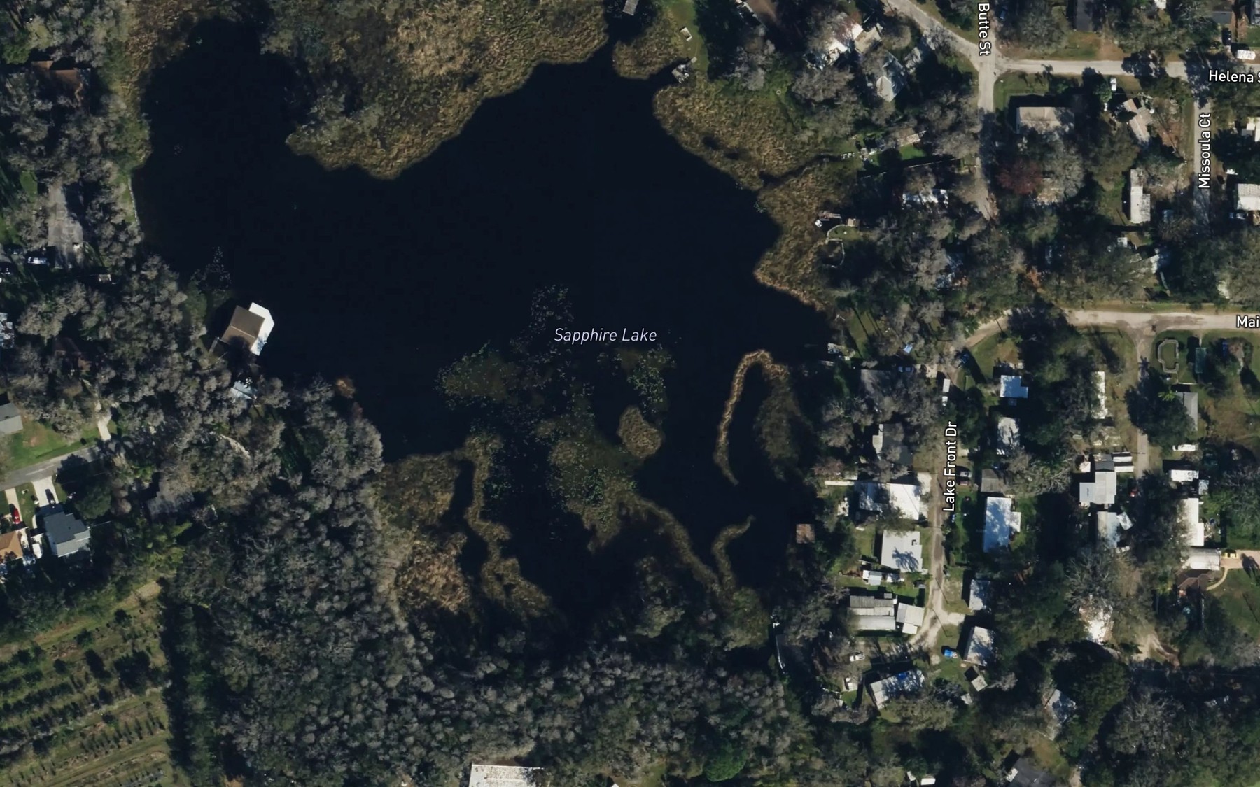 Satellite map of the Sapphire Lake