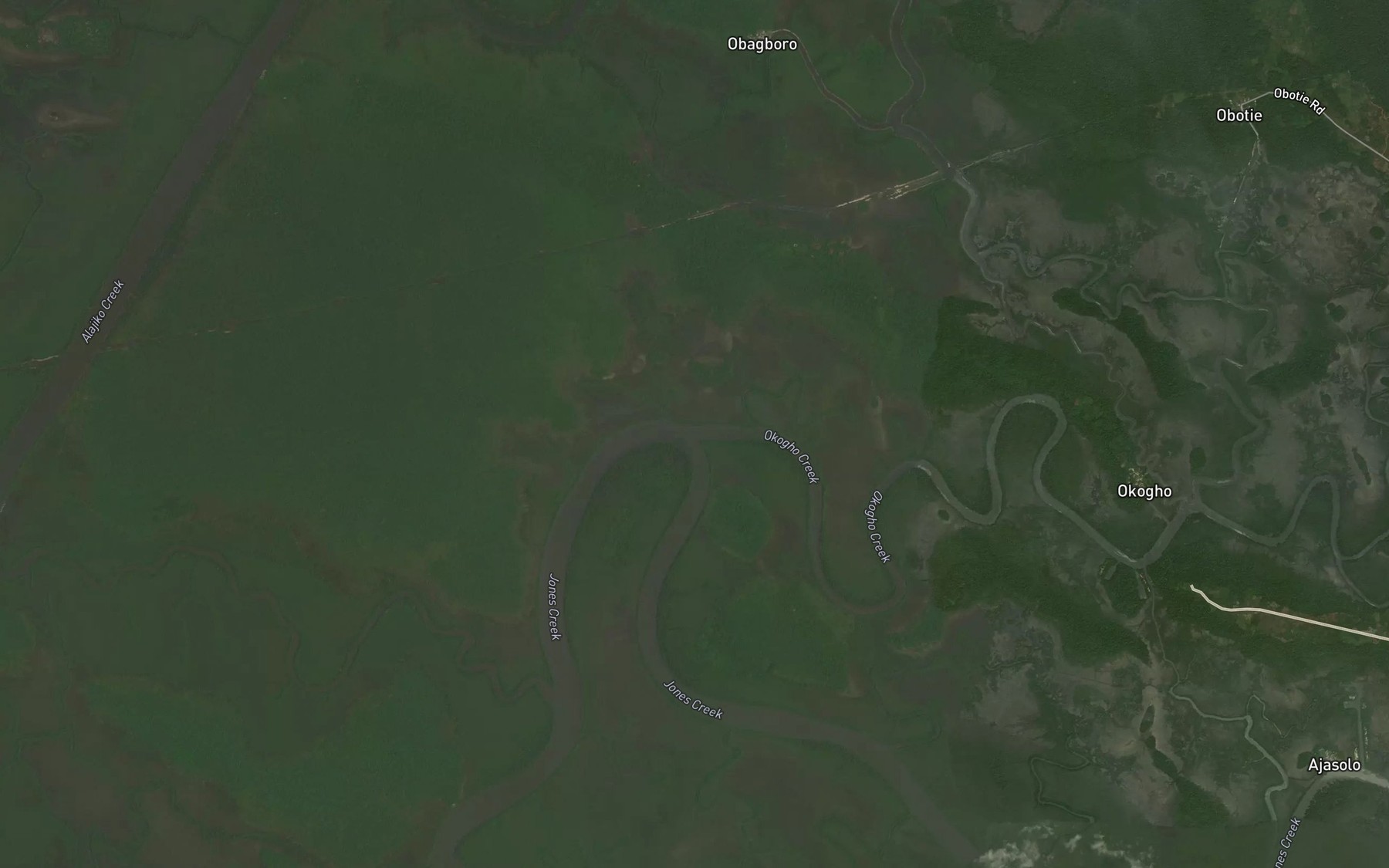 Satellite map of the Okogho Creek
