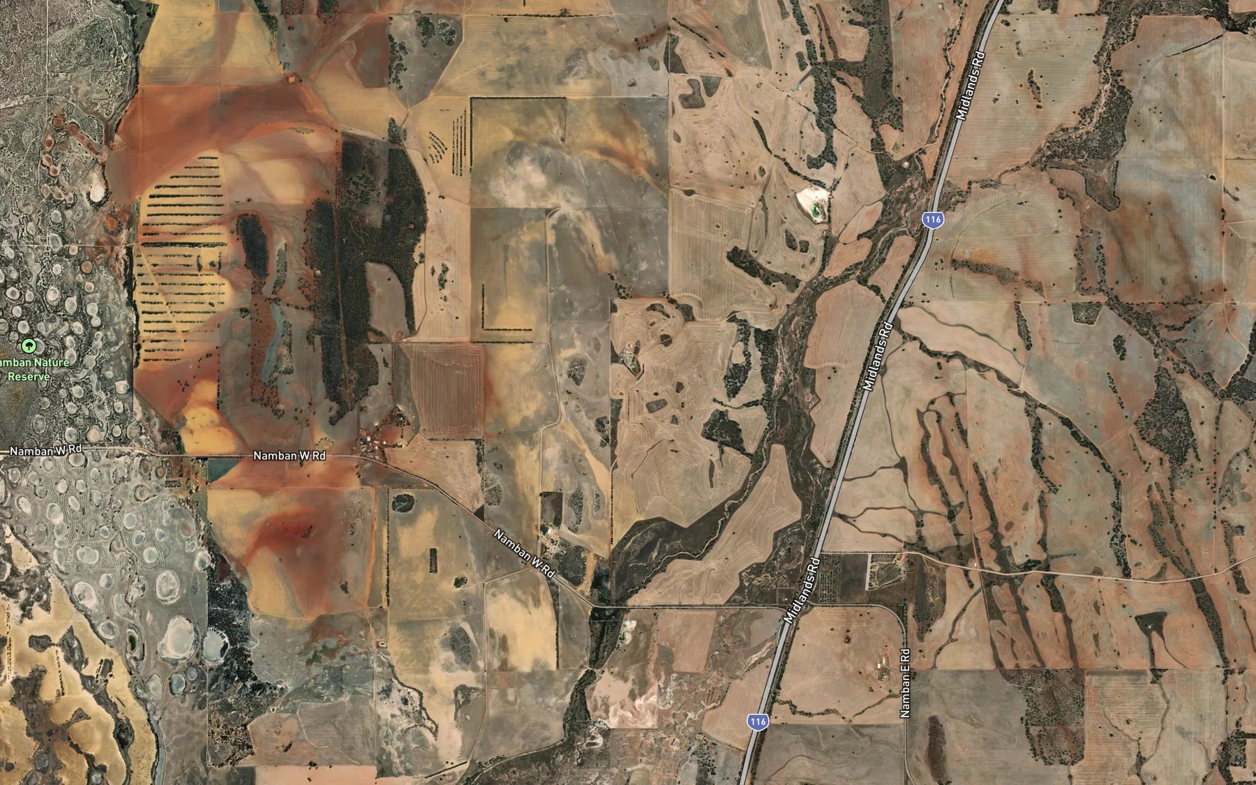 Satellite map of the Nergaminon Creek