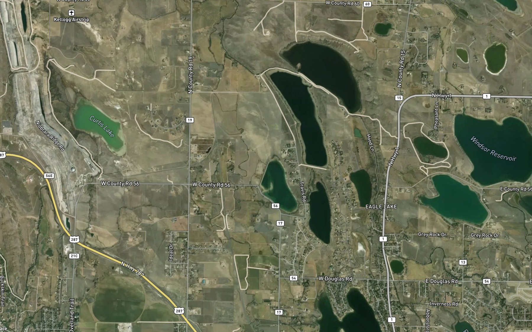 Satellite map of the Kluver Reservoir Number 2