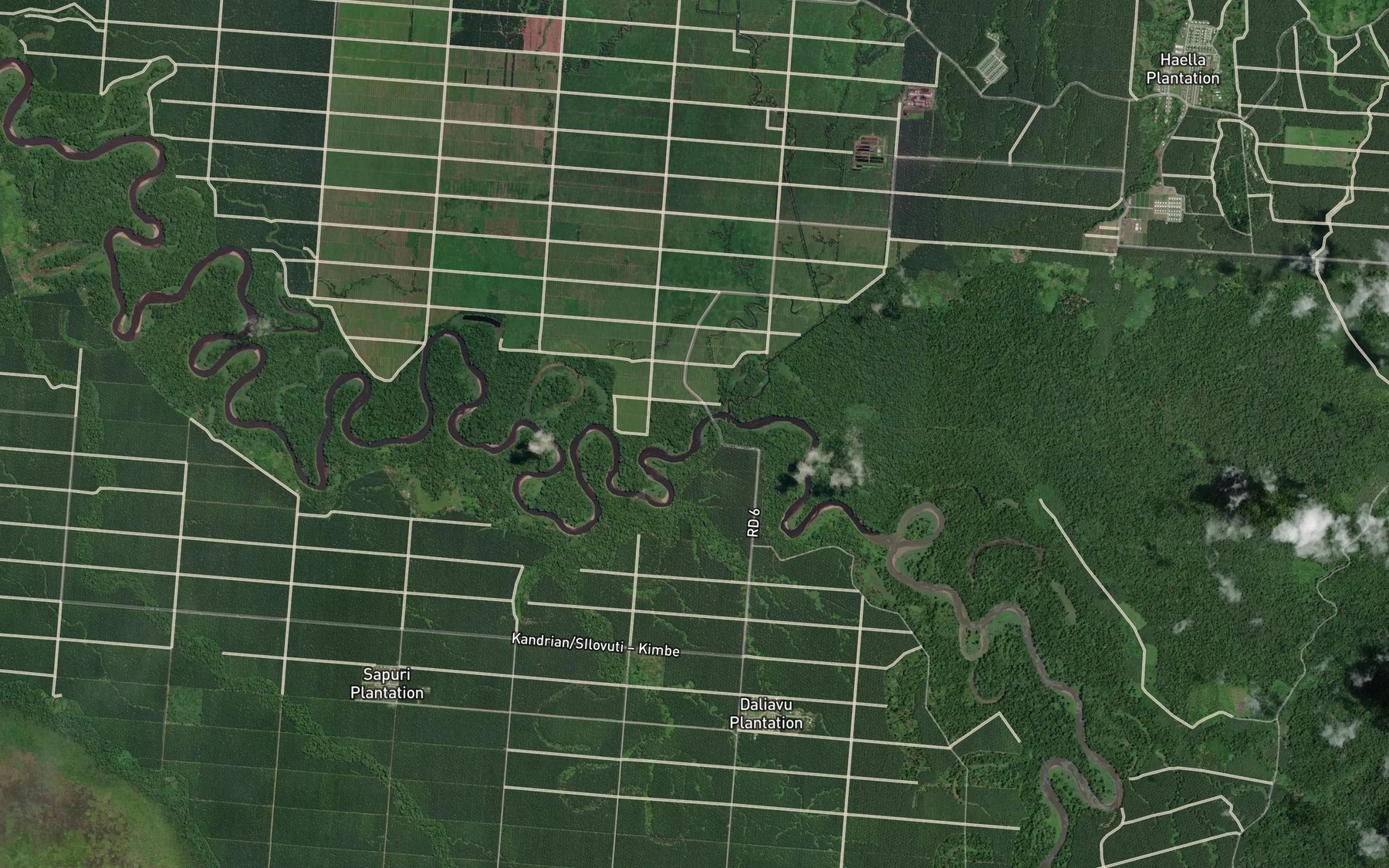 Satellite map of the Blarompi Creek