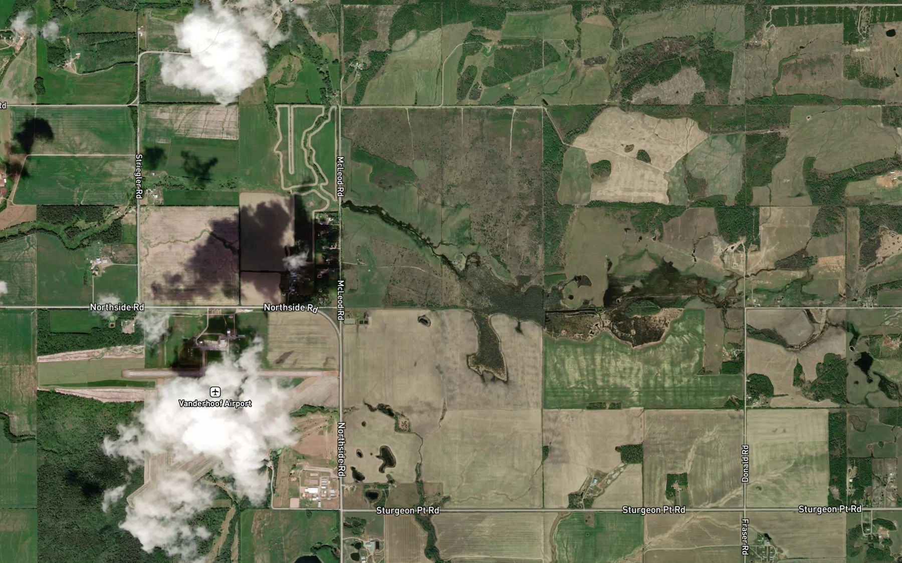 Satellite map of the Janze Creek