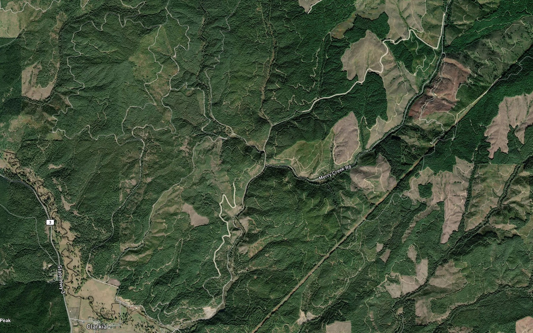 Satellite map of the Corbett Creek