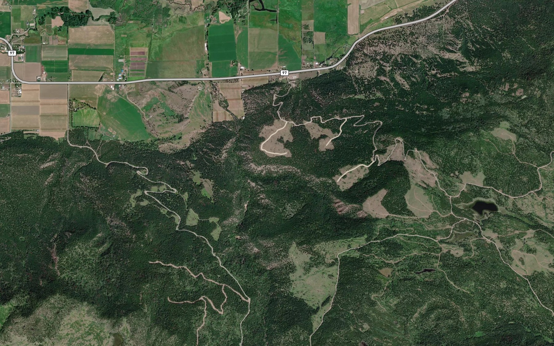 Satellite map of the Will Creek