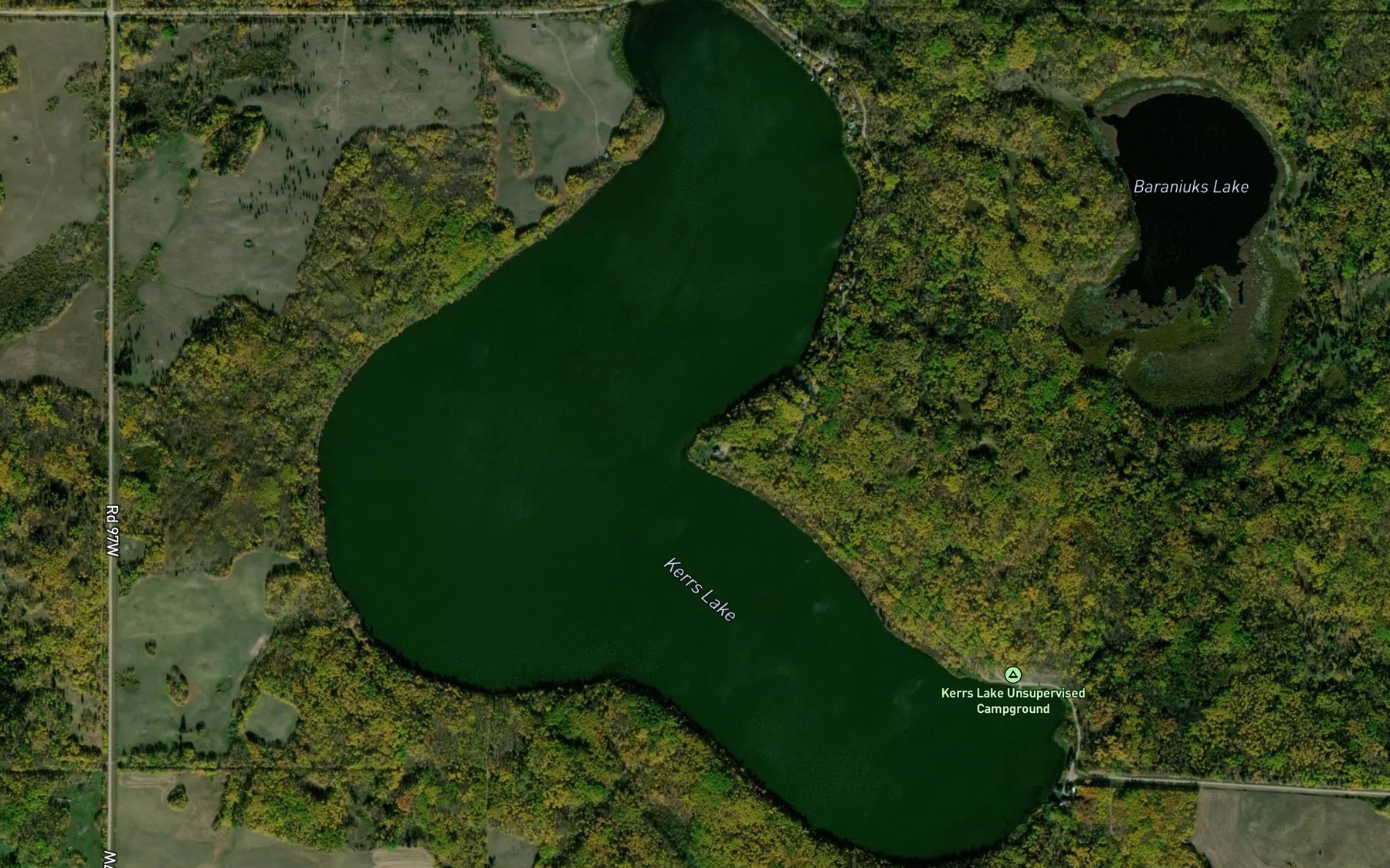 Satellite map of the Kerrs Lake