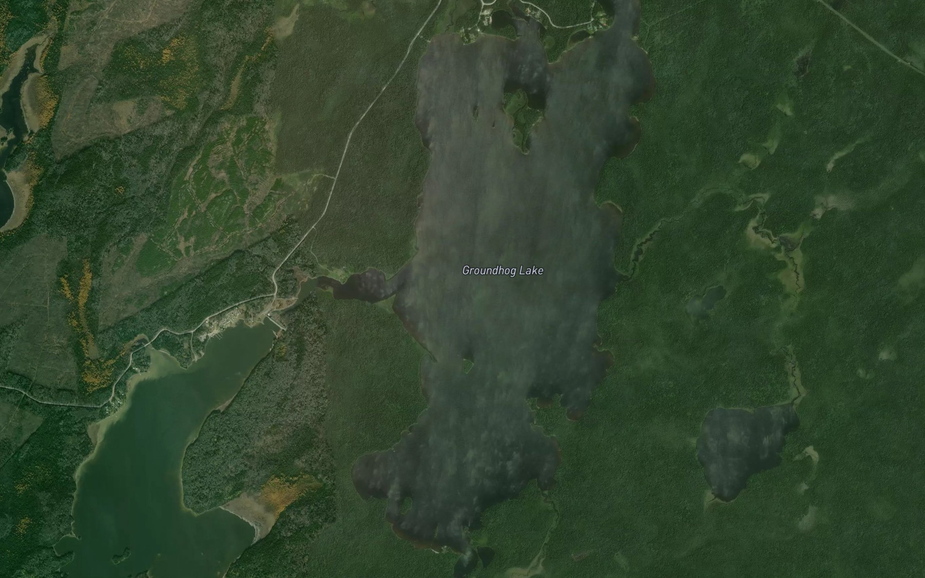 Satellite map of the Groundhog Lake