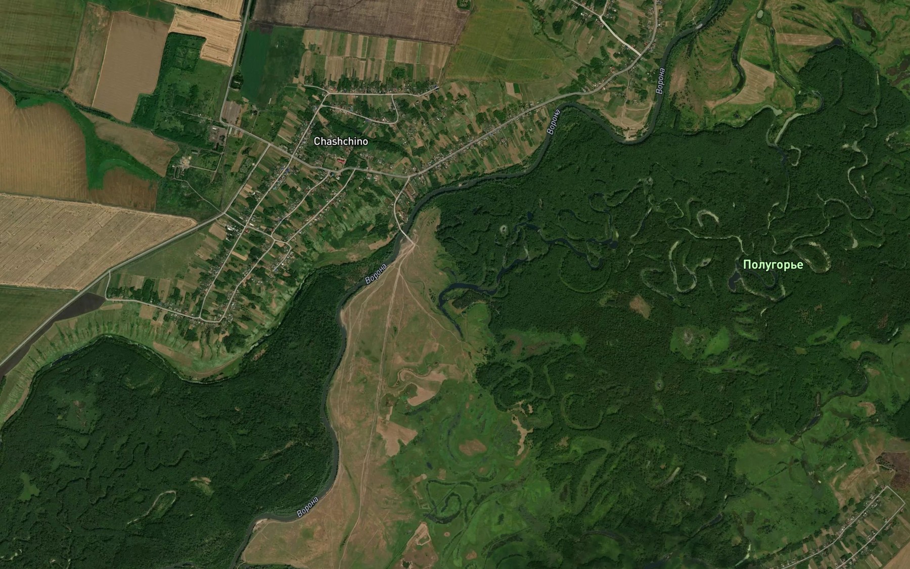 Satellite map of the Protoka Staraya Vorona