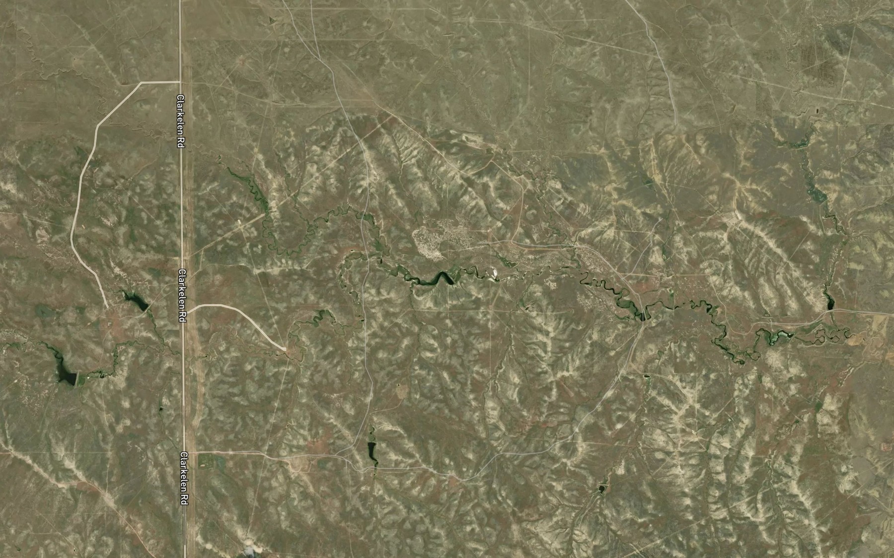 Satellite map of the Threemile Creek Reservoir