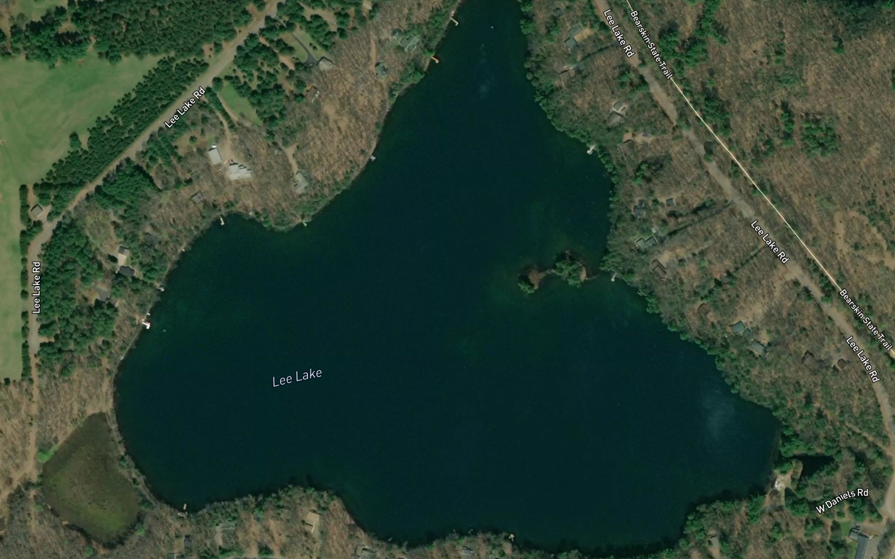 Satellite map of the Lee Lake