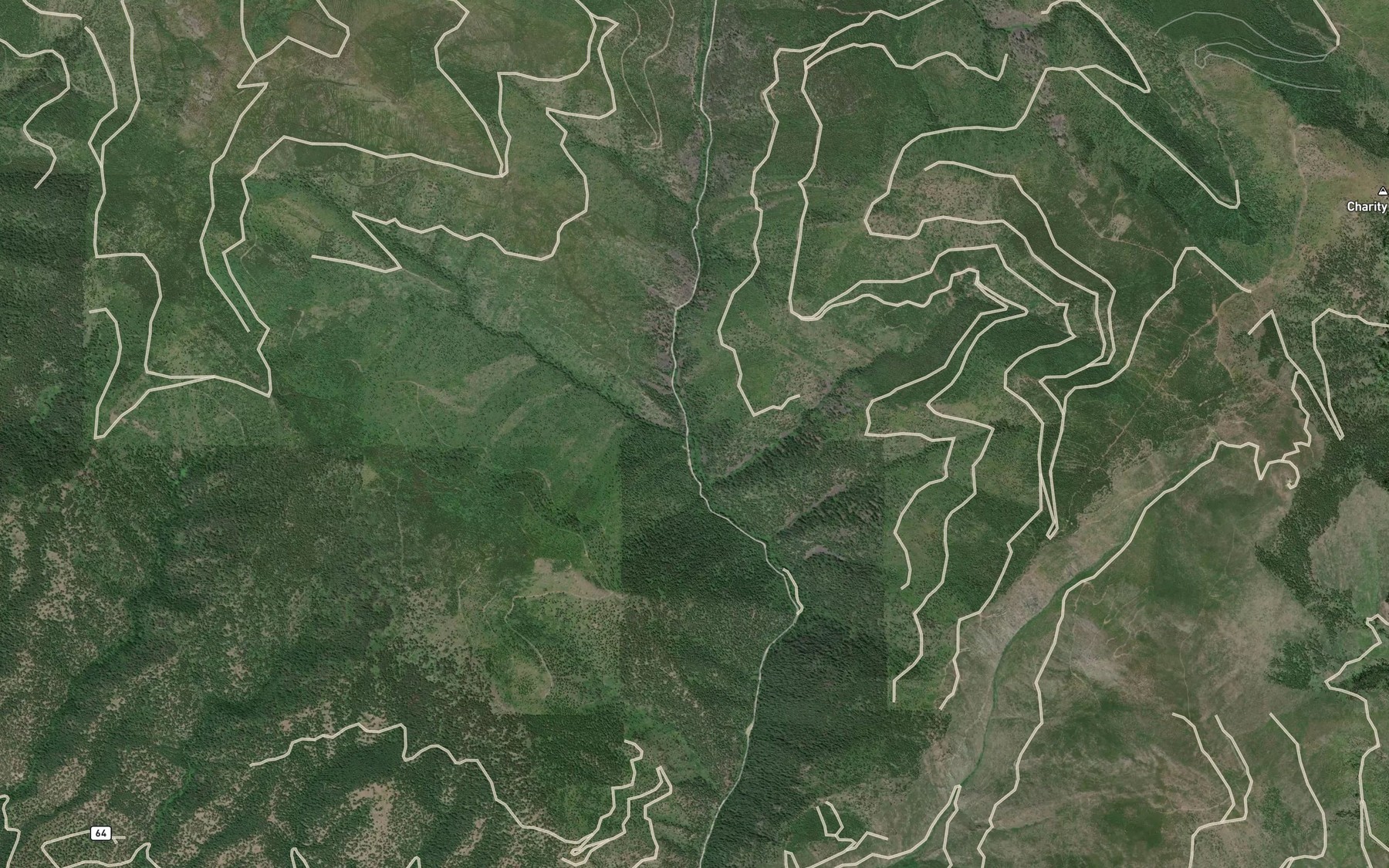 Satellite map of the Spring Creek