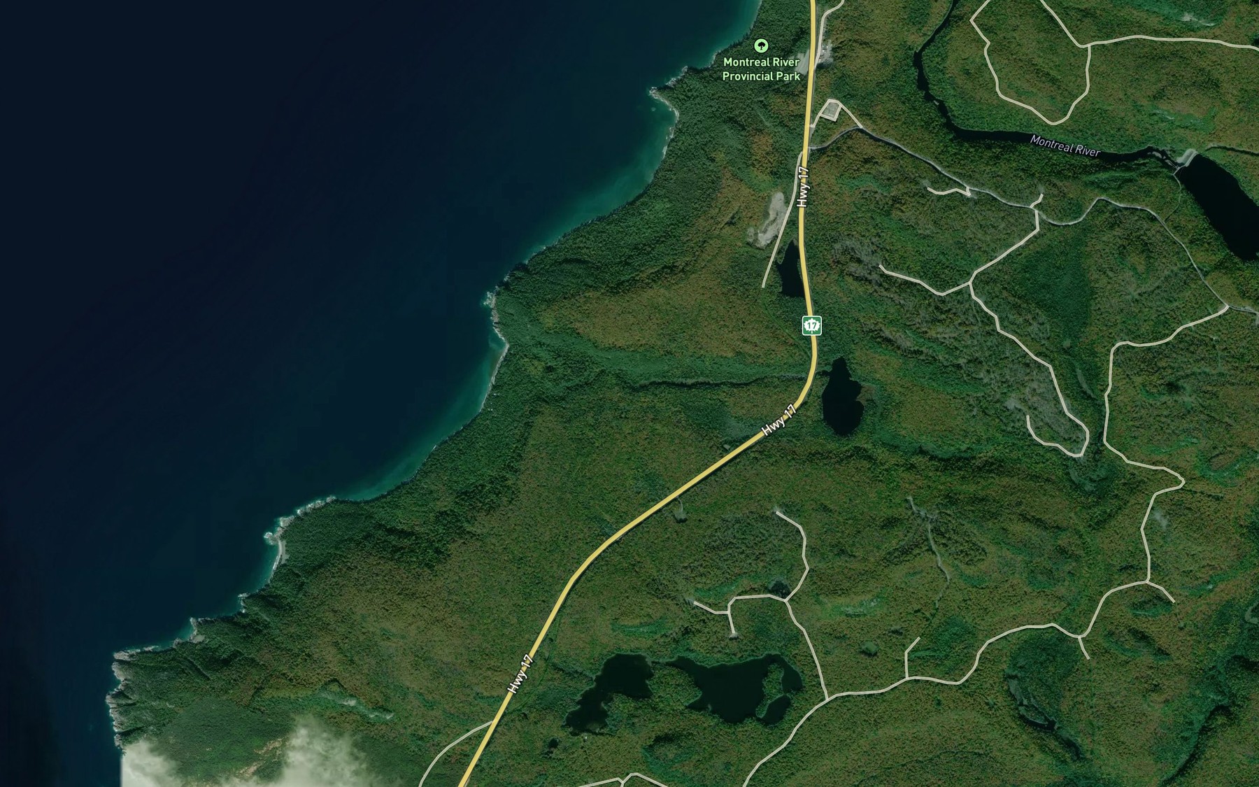 Satellite map of the Metheany Creek