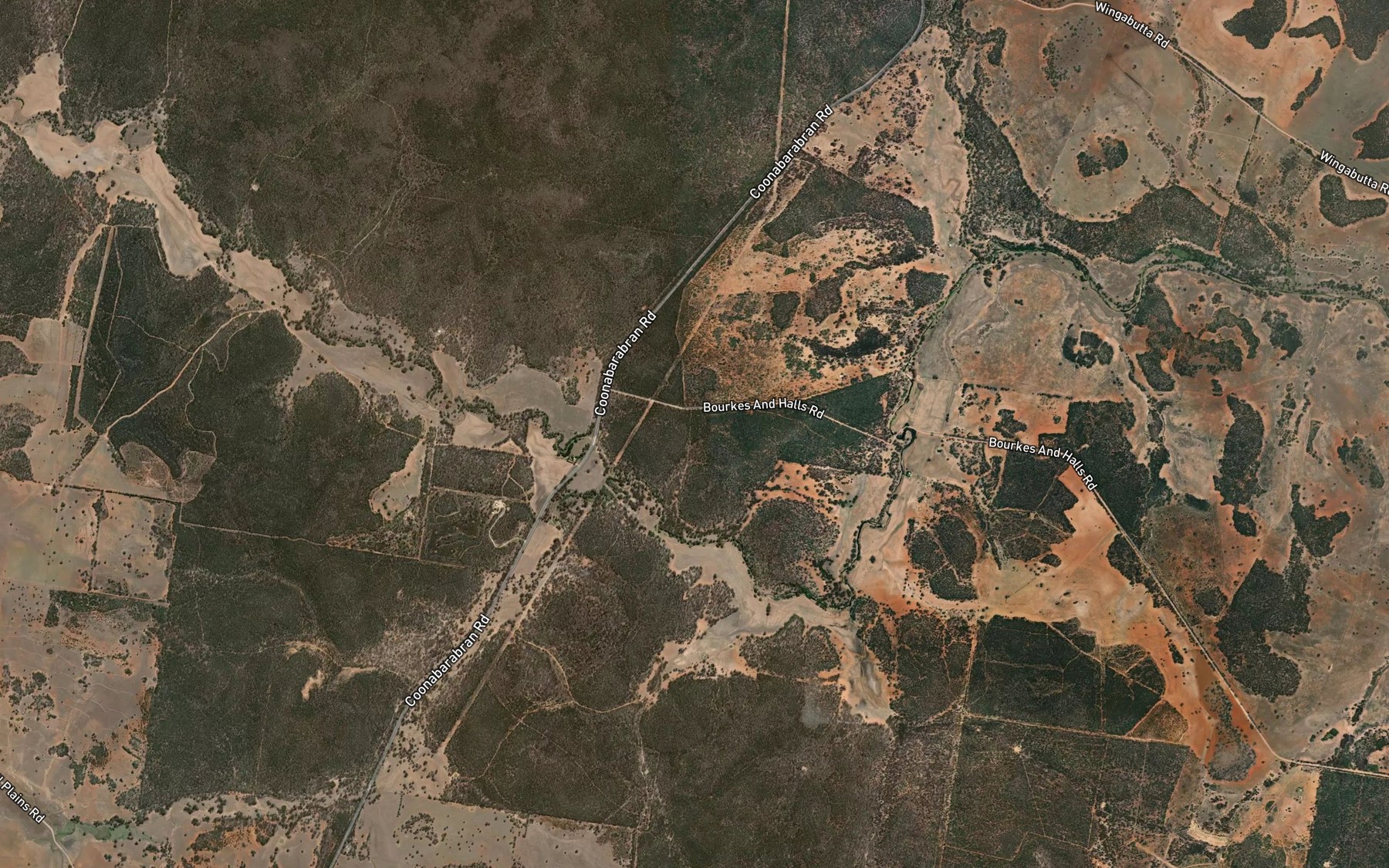 Satellite map of the Myall Plains Creek