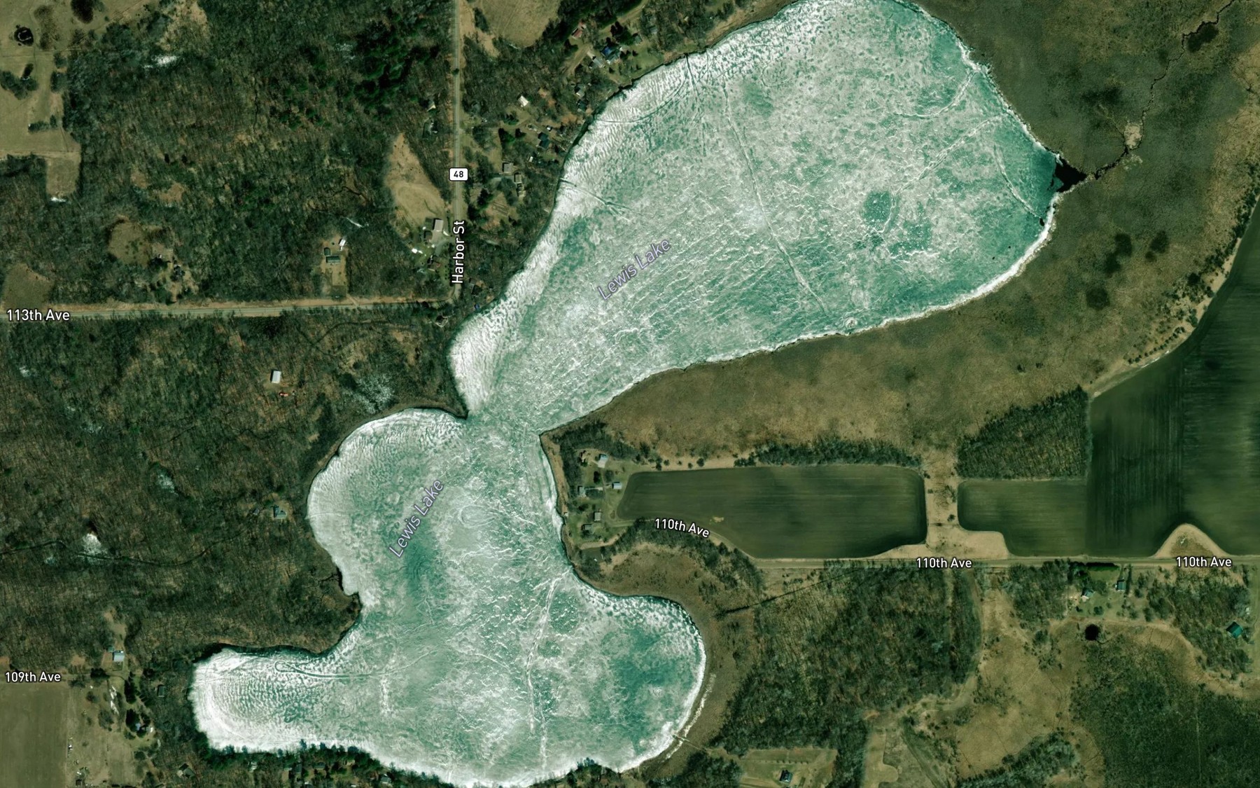 Satellite map of the Lewis Lake