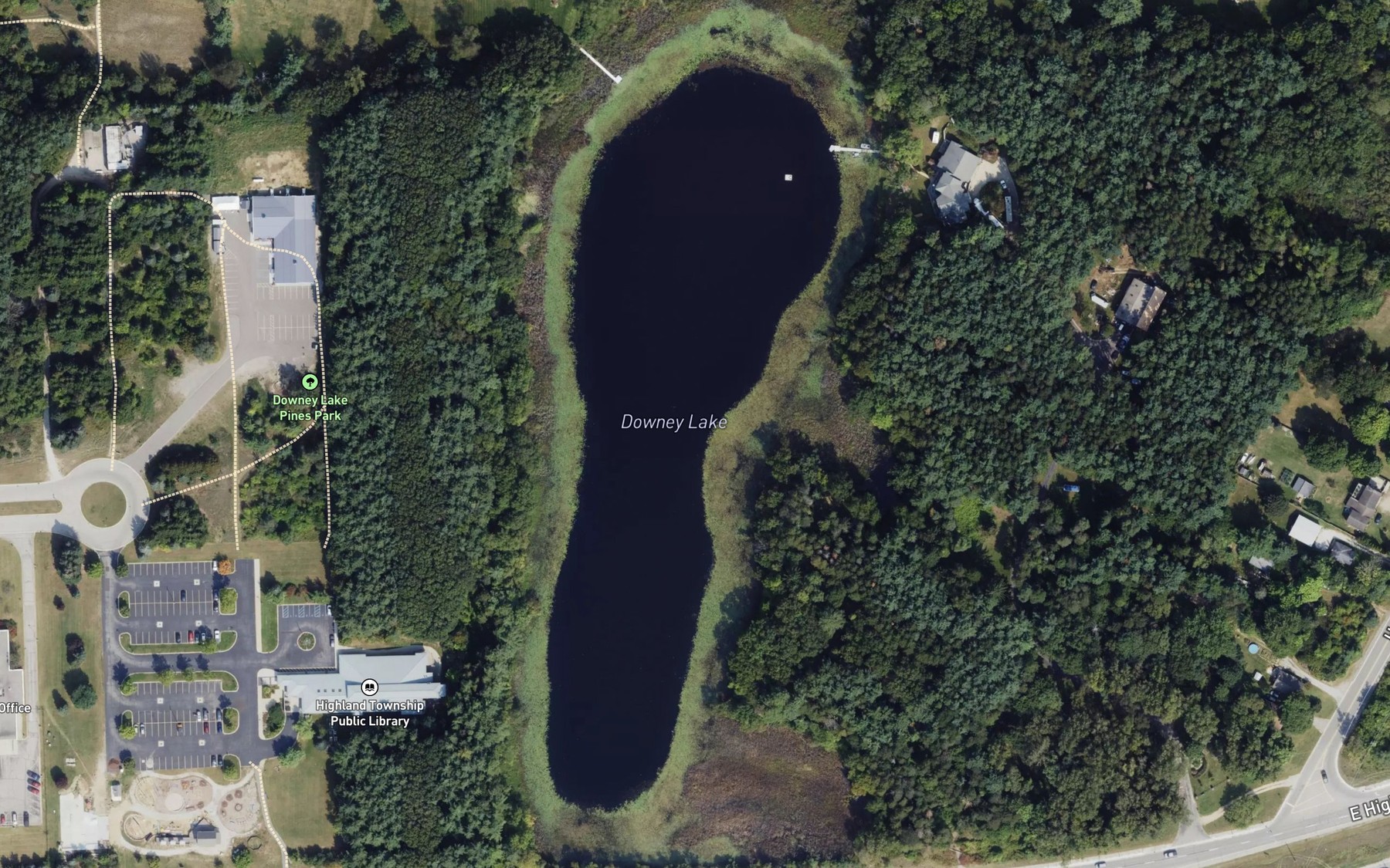 Satellite map of the Downey Lake