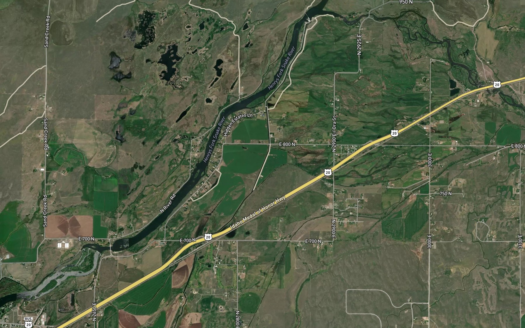 Satellite map of the Crosscut Canal