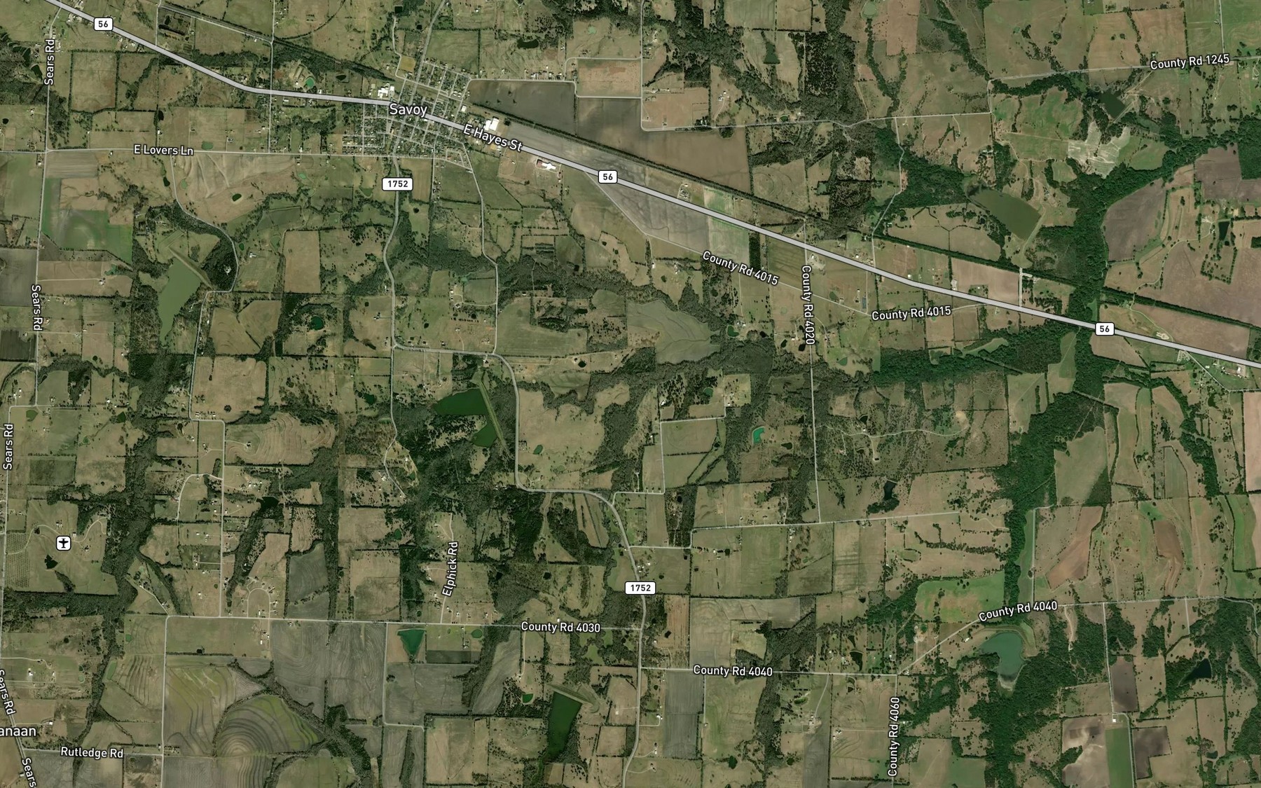 Satellite map of the Mahurin Creek
