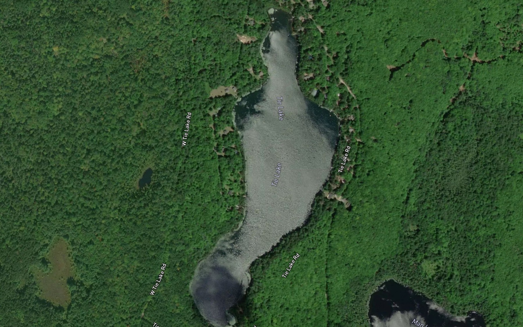 Satellite map of the Tie Lake