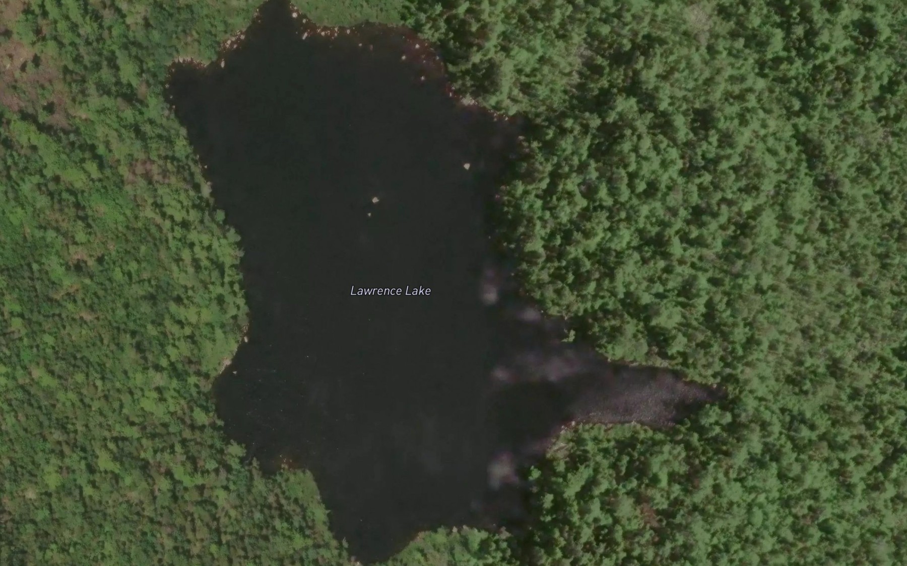 Satellite map of the Lawrence Lake