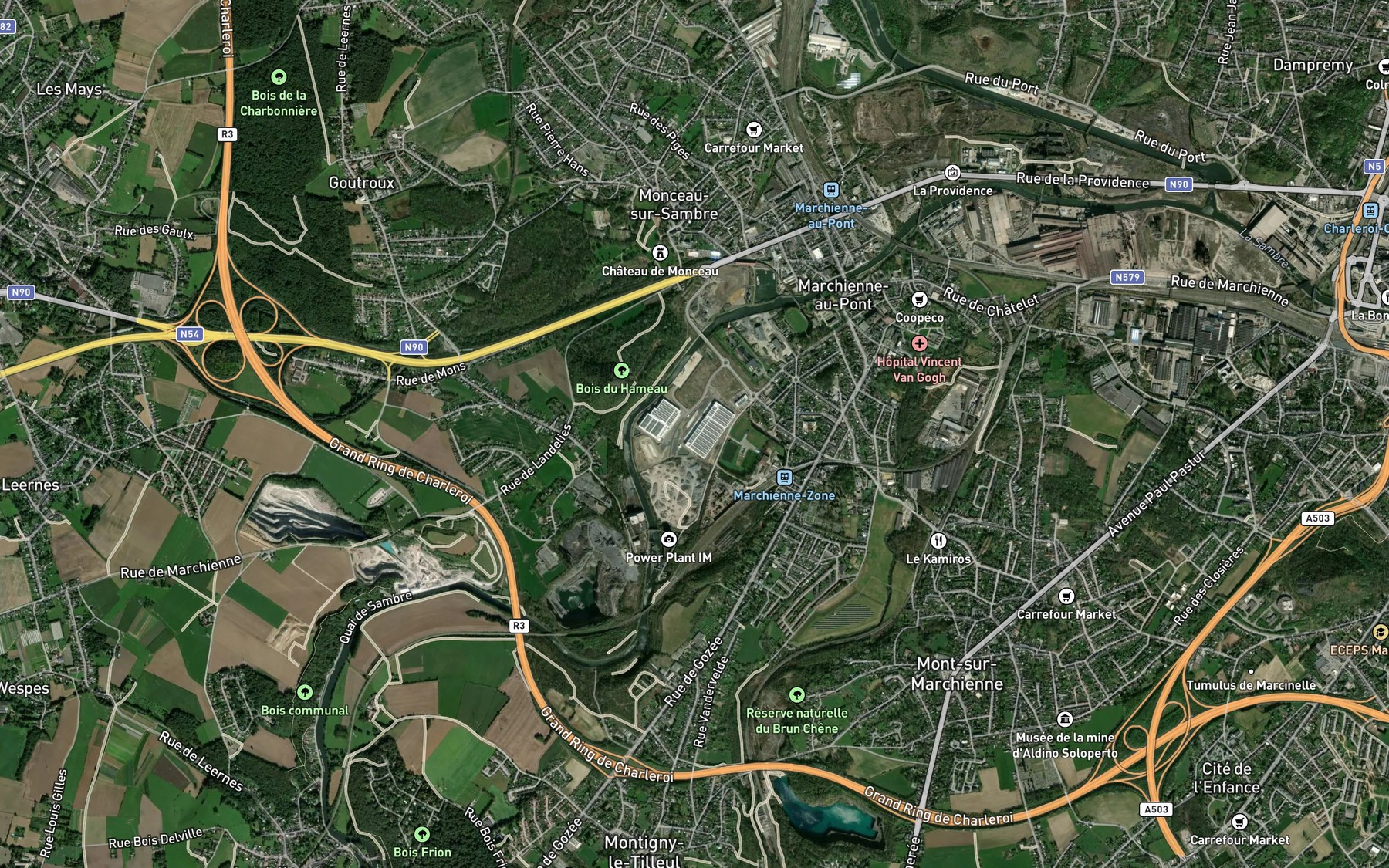 Satellite map of the Ernelle