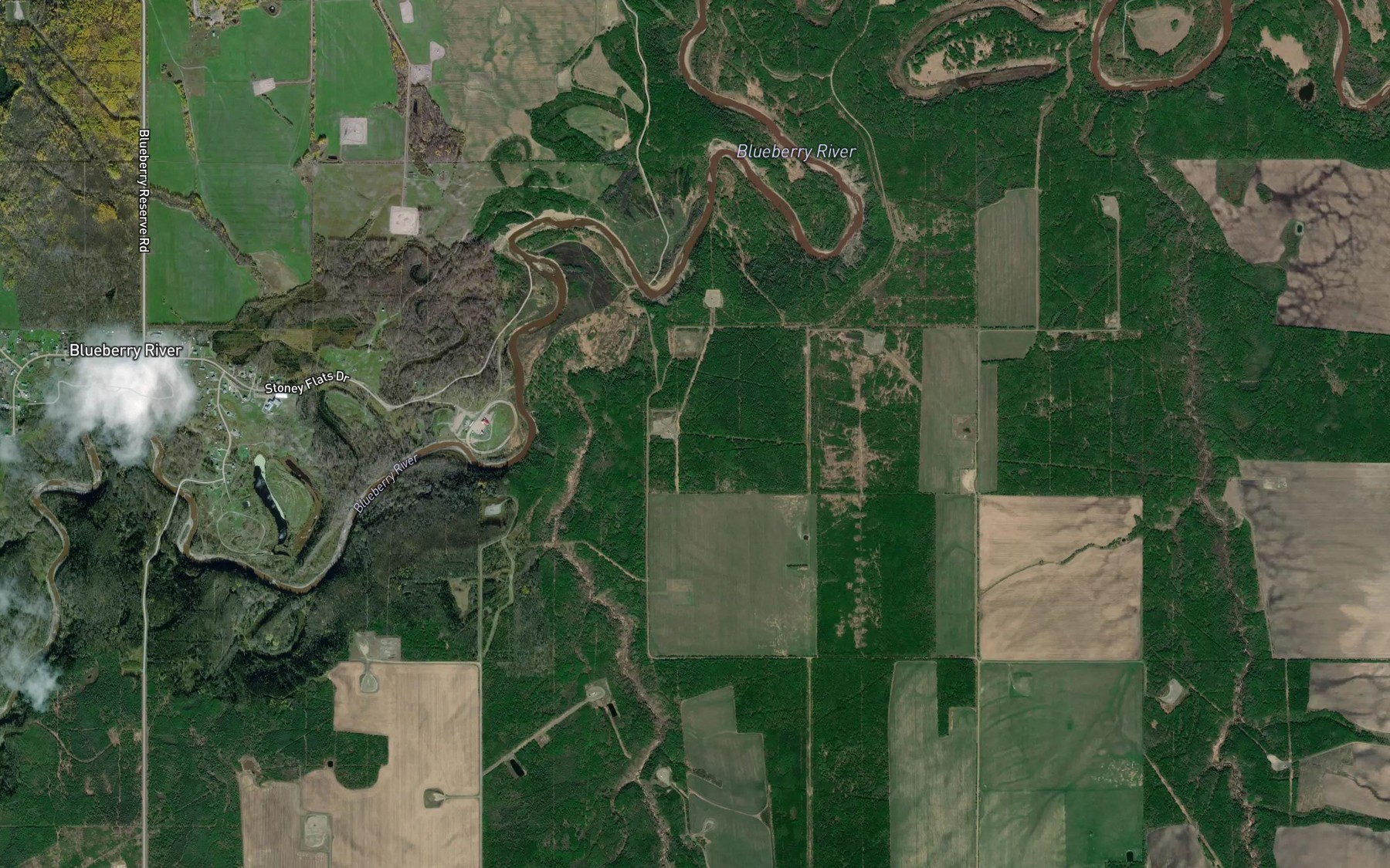 Satellite map of the Upset Creek