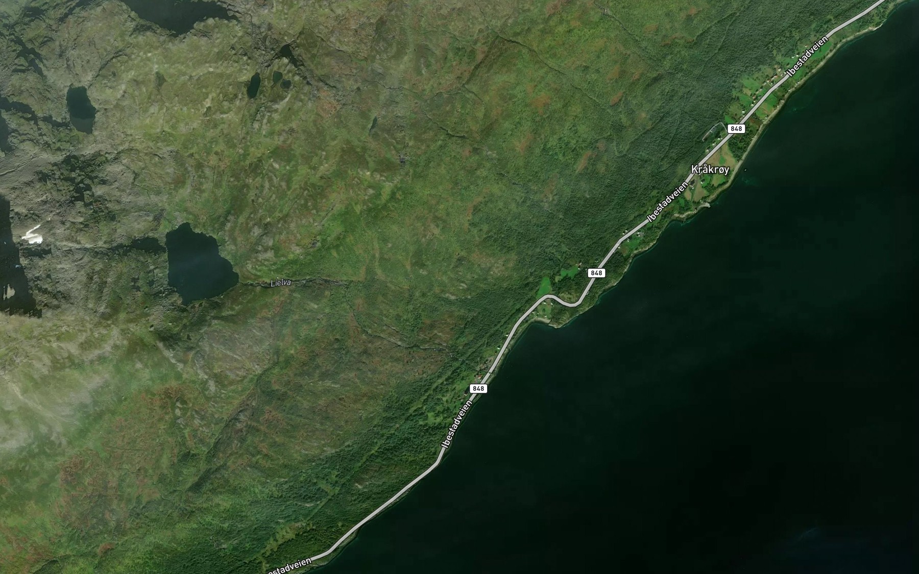 Satellite map of the Hettatjonna