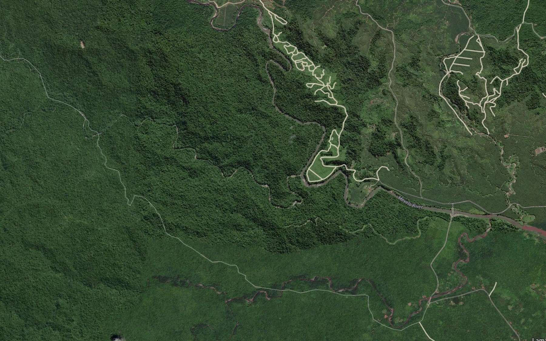 Satellite map of the Powell River