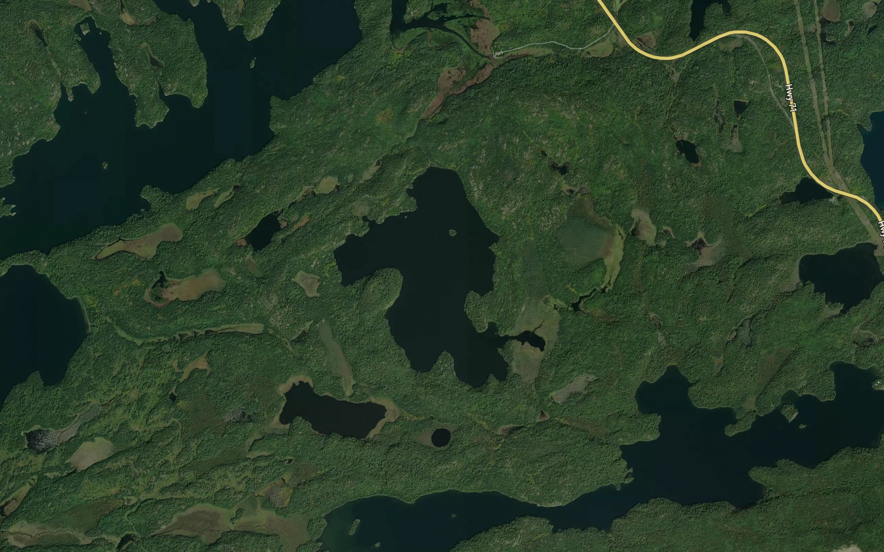 Satellite map of the Robinson Lake