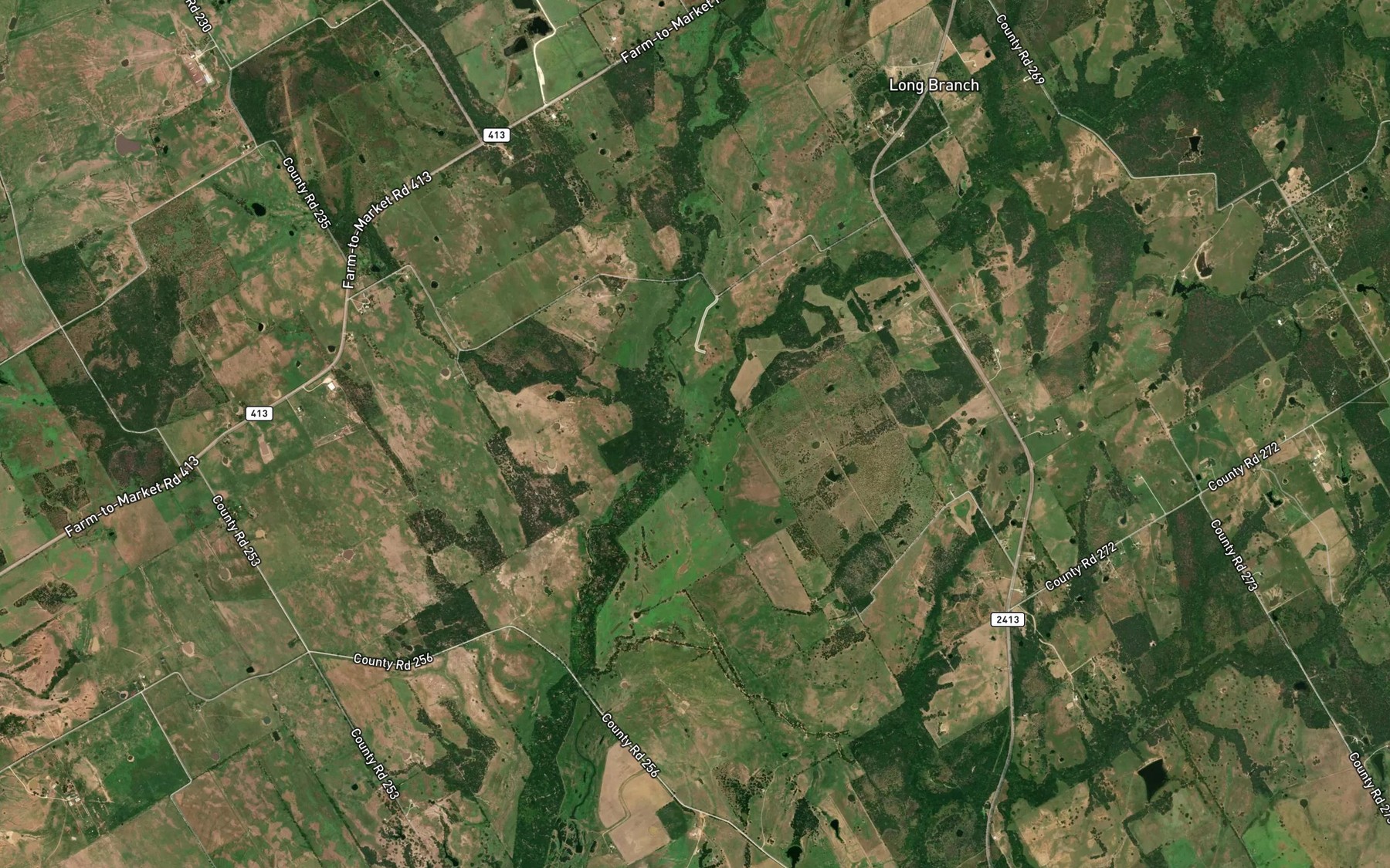Satellite map of the Polecat Creek
