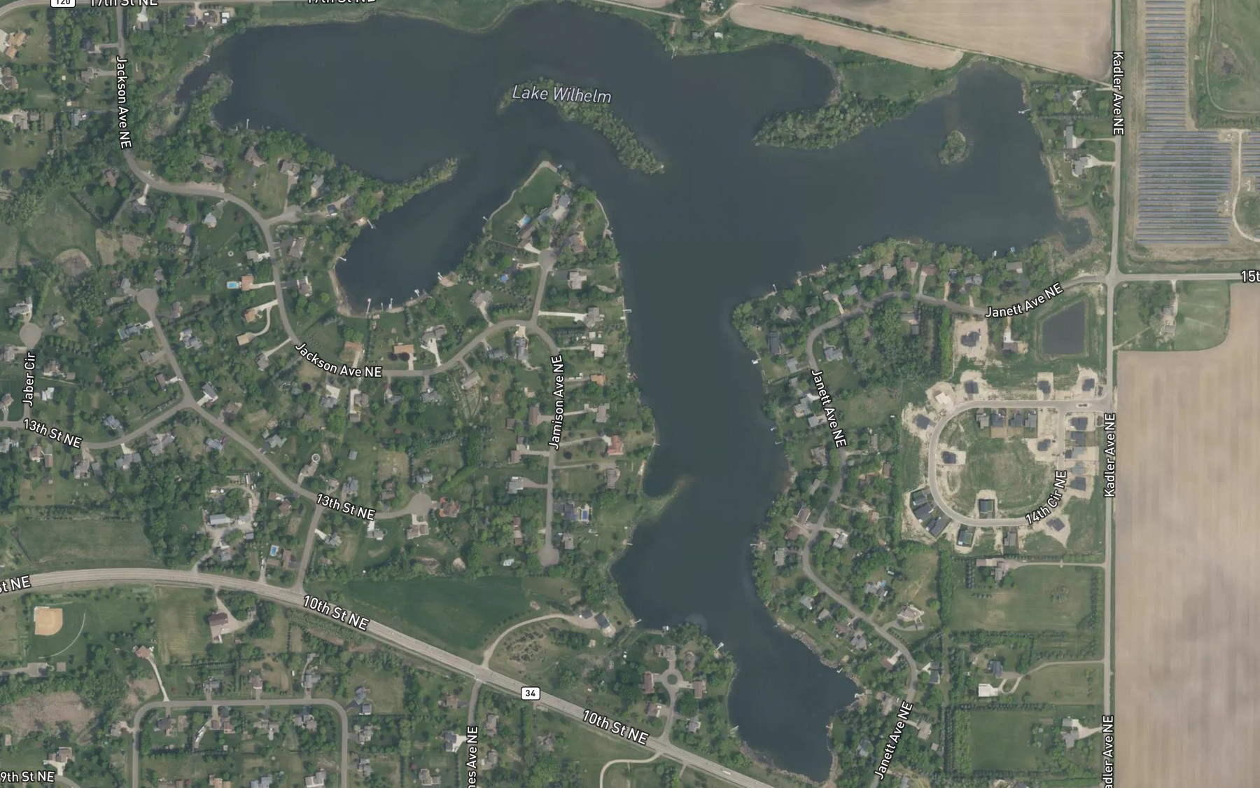 Satellite map of the Lake Wilhelm