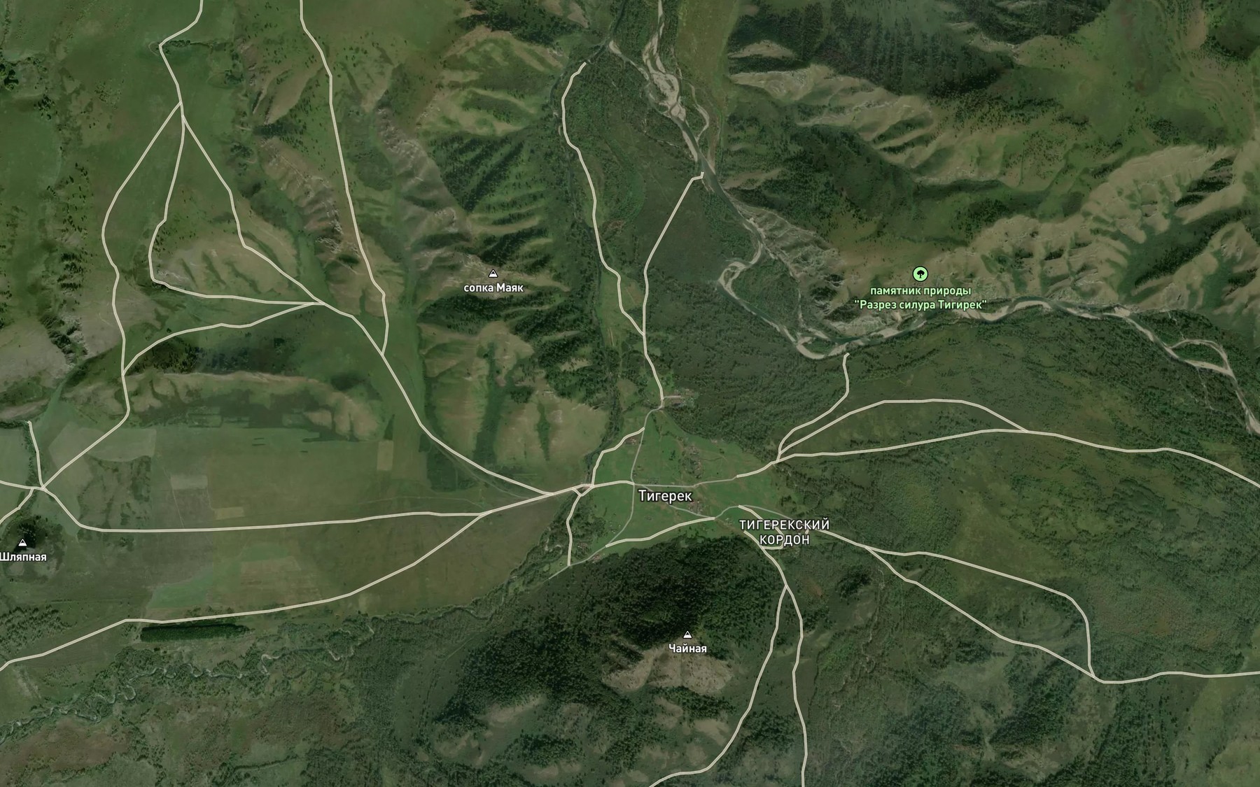 Satellite map of the Malyy Tigirek