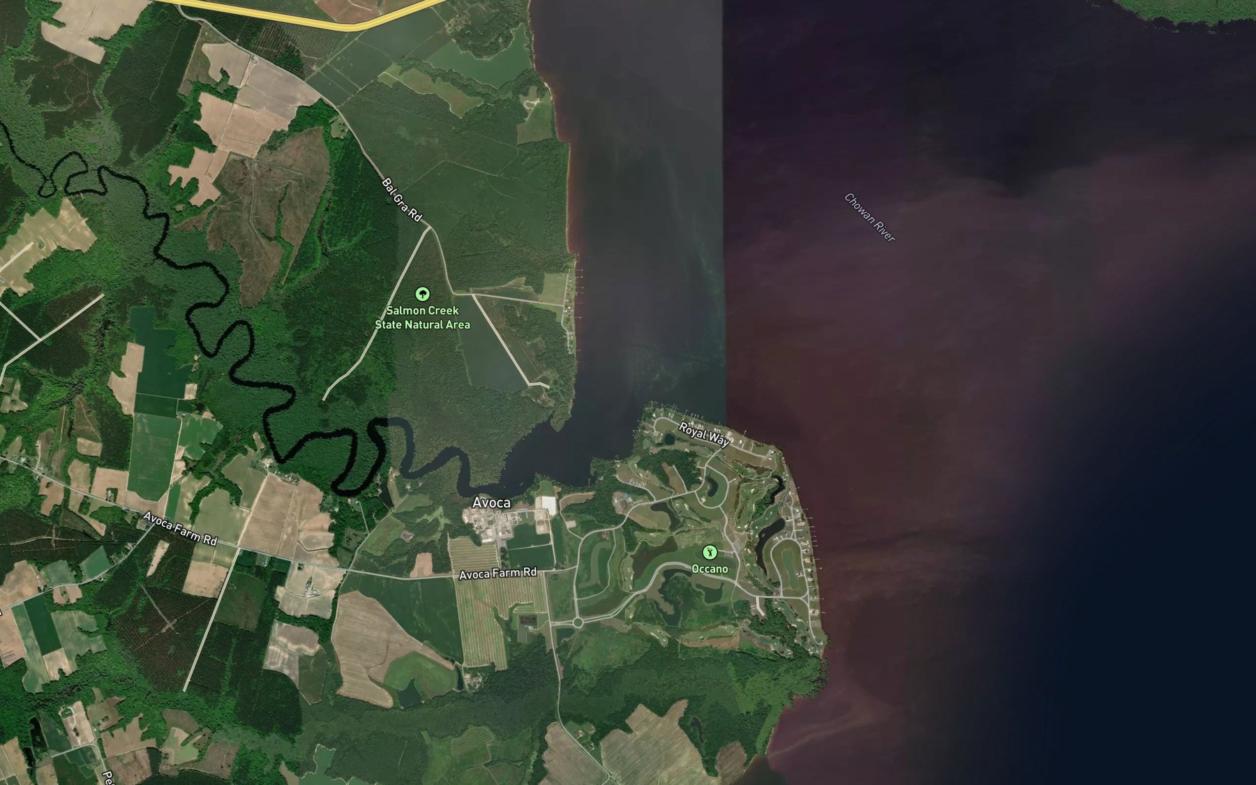 Satellite map of the Salmon Creek
