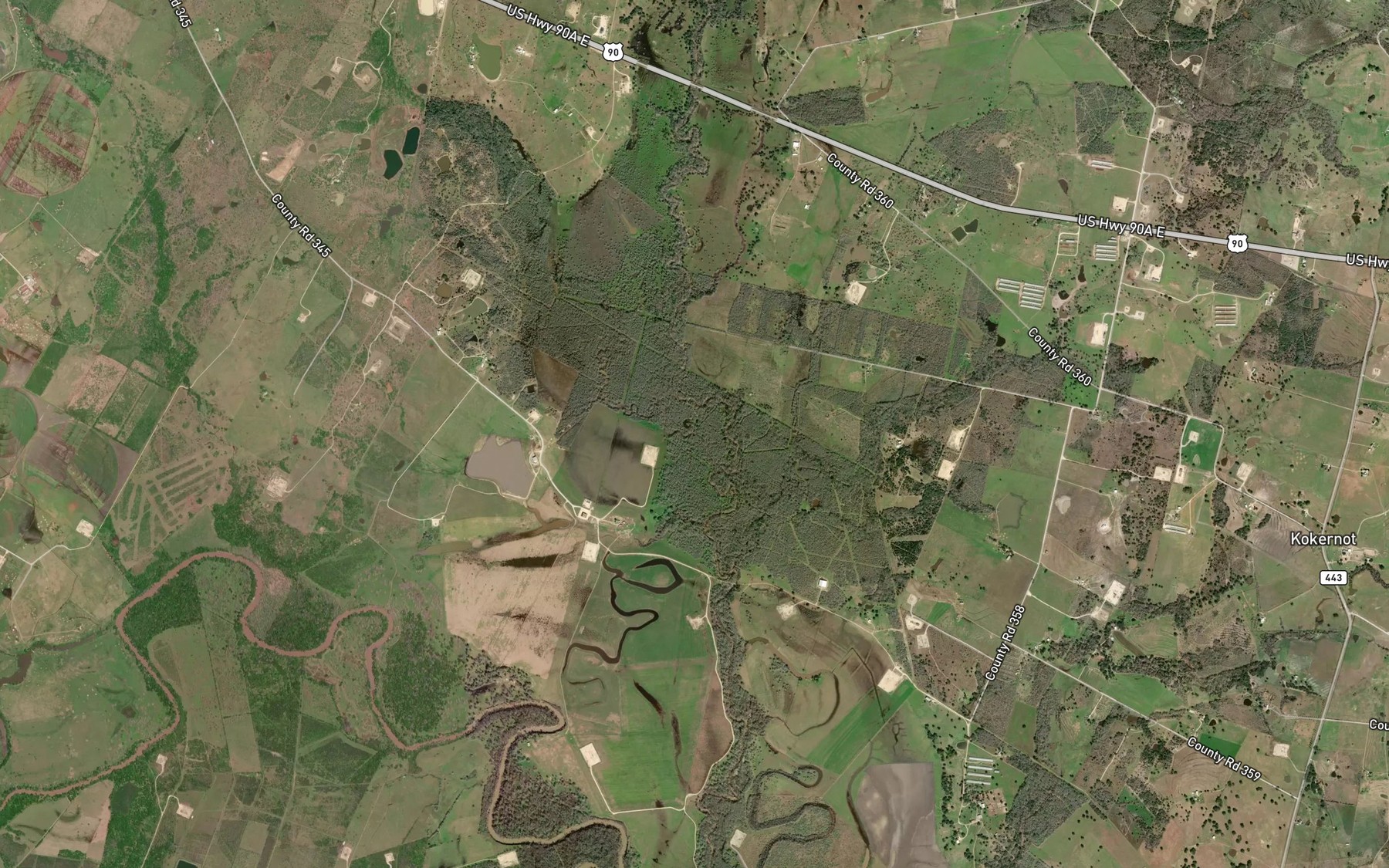 Satellite map of the Elm Slough